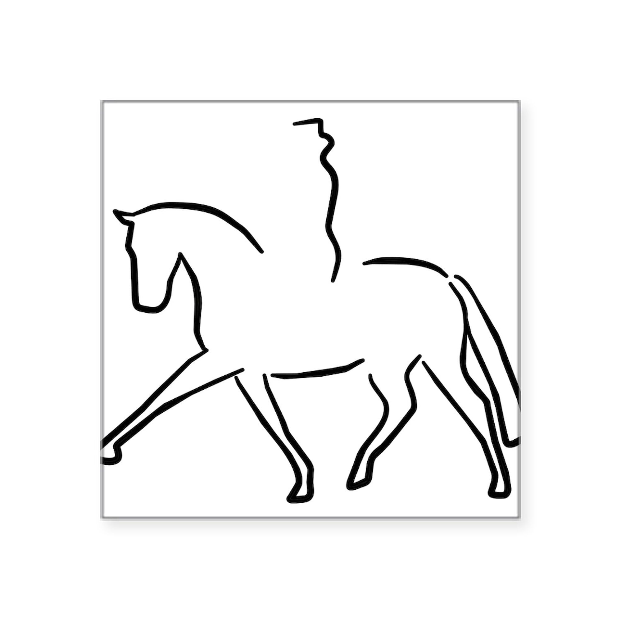 Dressage Horse Sticker - Square Car Decal for Bumper & Laptop