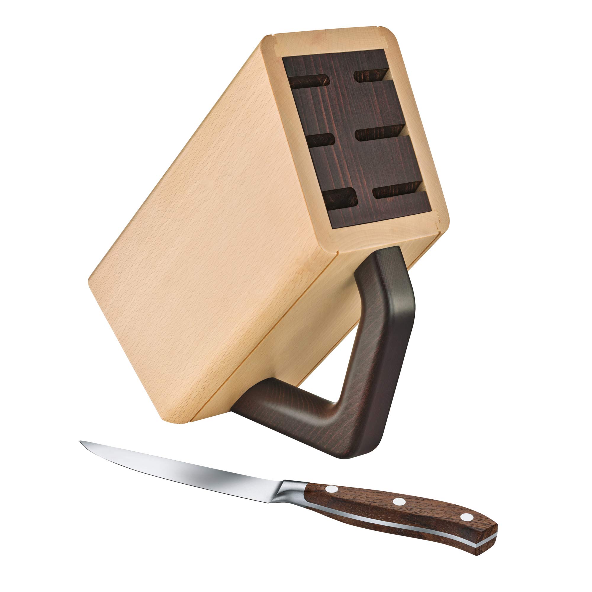 Victorinox 7.7040.0 Grand Maître Elegant Beechwood Knife Block - Premium Wooden Knife Storage Organizer for Chef & Kitchen - Secure Storage & Easy Access for 8.9