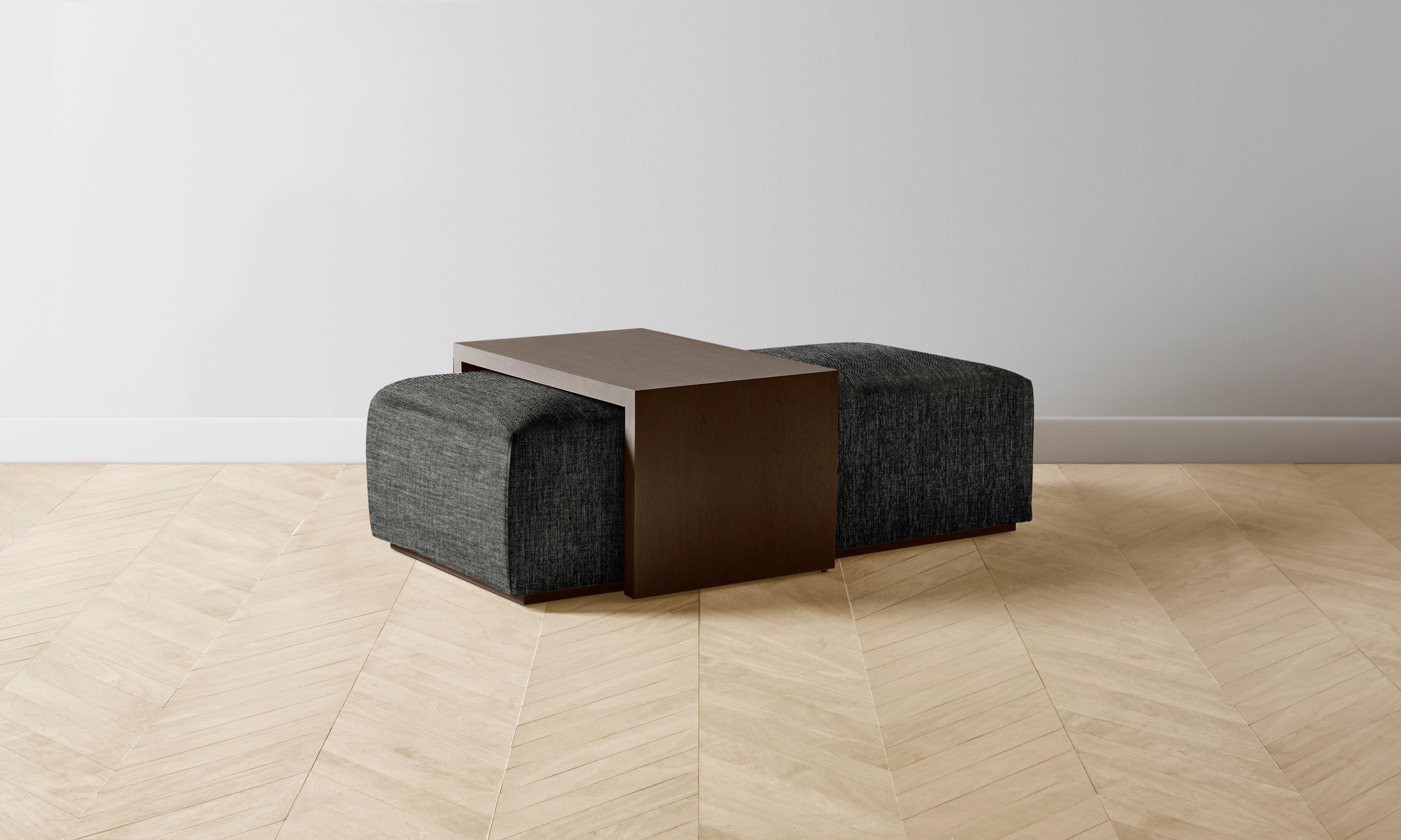 The Bowery Ottoman - Performance Tweed Charcoal Gray Upholstered Storage Bench for Living Room, Bedroom & Entryway - Stylish & Functional Home Decor