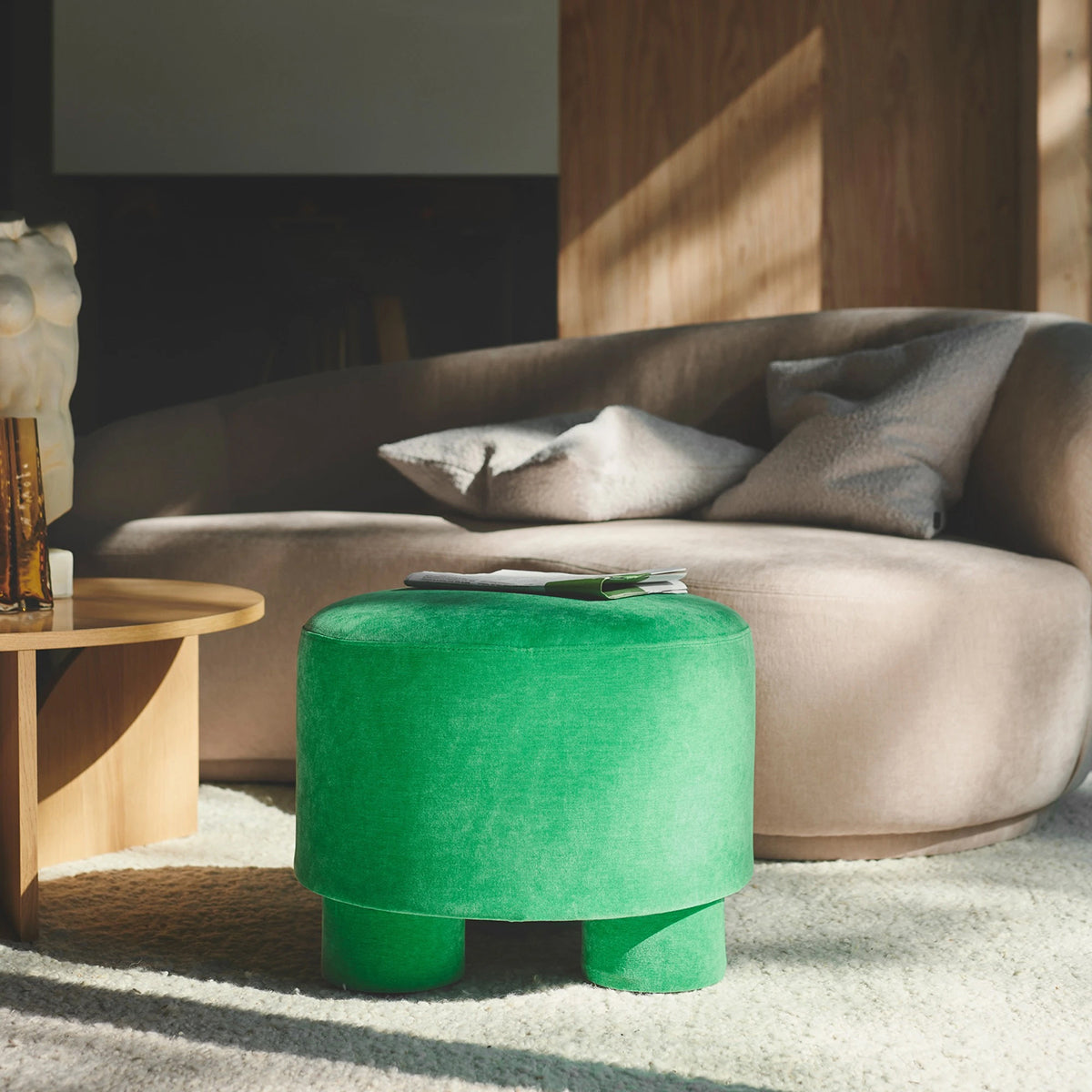 Faith Fabric Ottoman - Stylish and Versatile Storage Footstool for Living Room, Bedroom, or Nursery - Perfect for Extra Seating, Footrest, and Home Decor