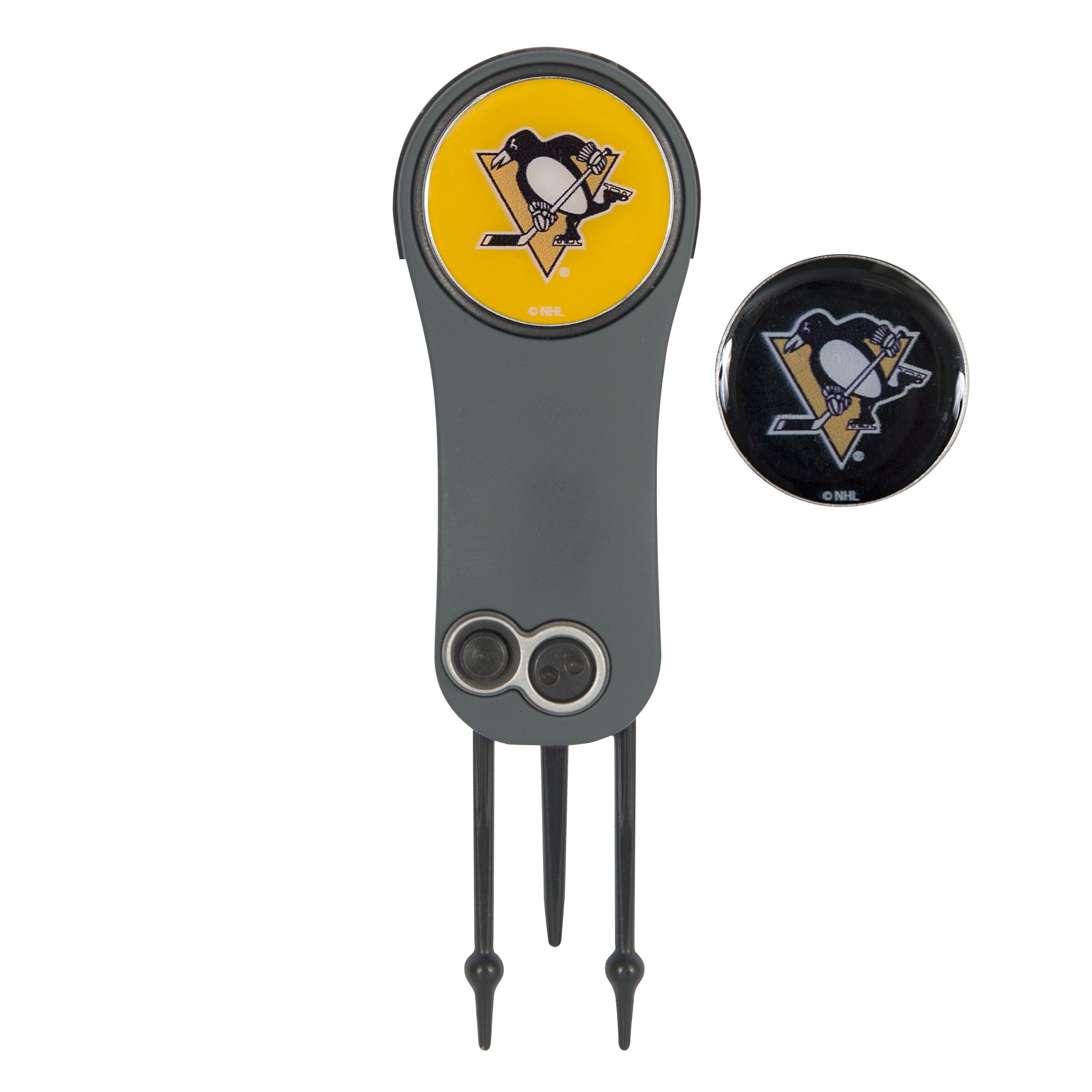 NHL Switchblade Golf Repair Tool with 2 Ball Markers – Perfect for Greens Repair & Ball Marking on the Course
