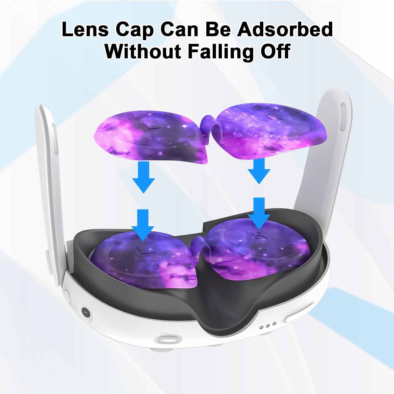 Relohas Deluxe 5-in-1 Silicone VR Accessories Set for Meta Quest 3 - Protective Case, Controller Grips, Shell Cover & Face Cover - Perfect for Gaming, Christmas Gifts & Halloween Cosplay (Galaxy Purple)