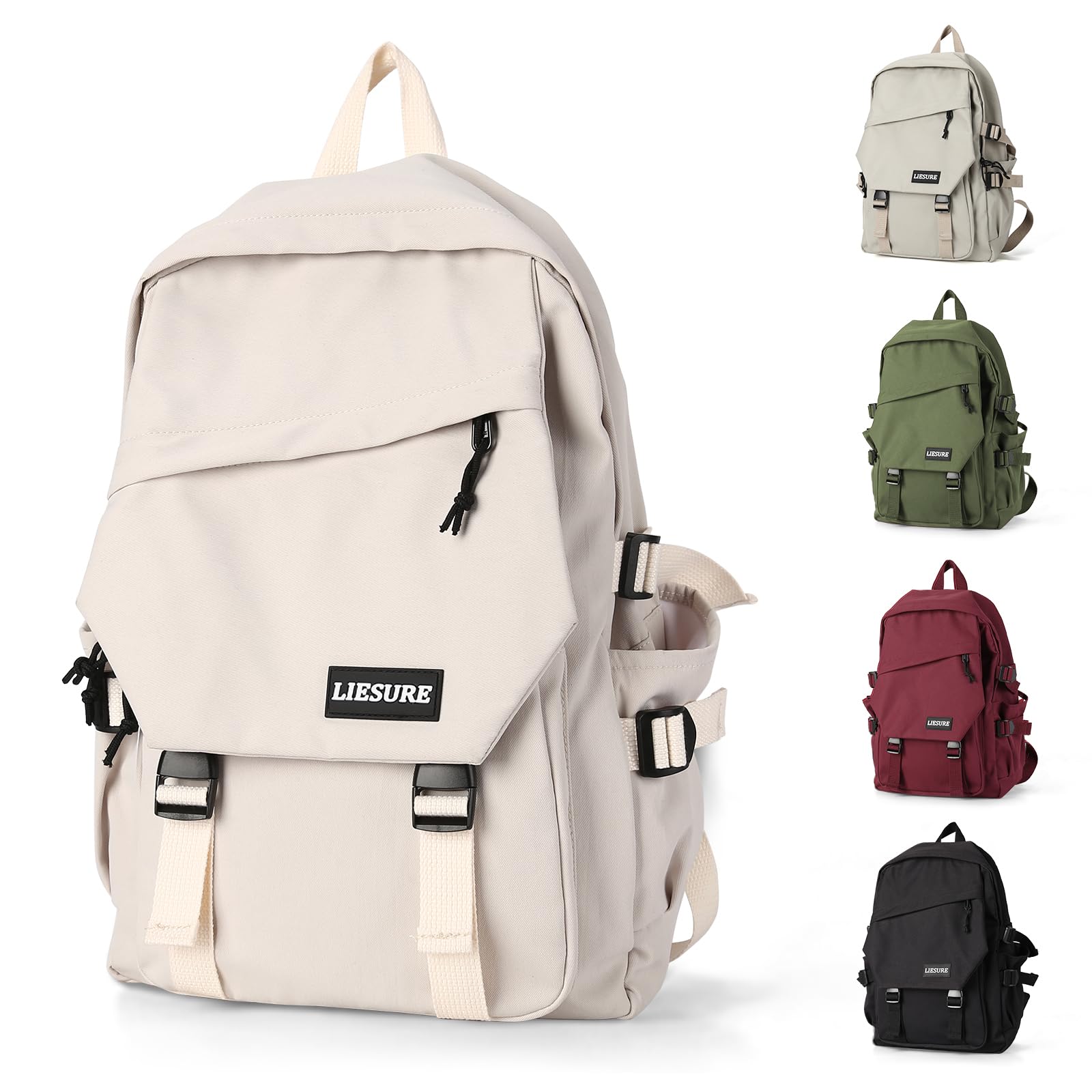 Lightweight Water-Resistant School Backpack for Men & Women - Casual Daypack, College Laptop Bag, Travel Rucksack & Sports Bookbag for High School & Middle School Students (White) - Perfect for Daily Commute, Campus Life & Outdoor Activities