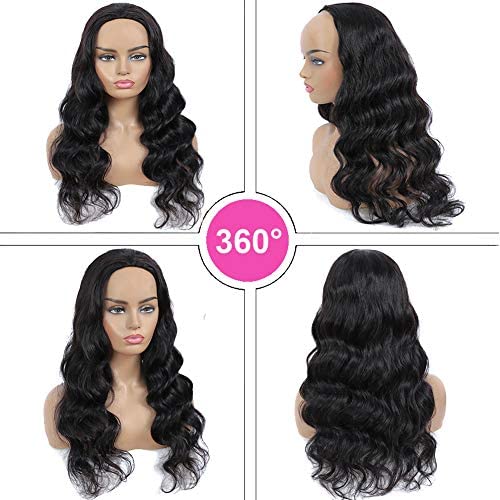 Urbeauty 22 Inch Body Wave Human Hair Half Wig for Black Women - 10A Quality Clip-In Half Wig with No Lace Frontal | Perfect for Daily Wear, Parties & Special Occasions