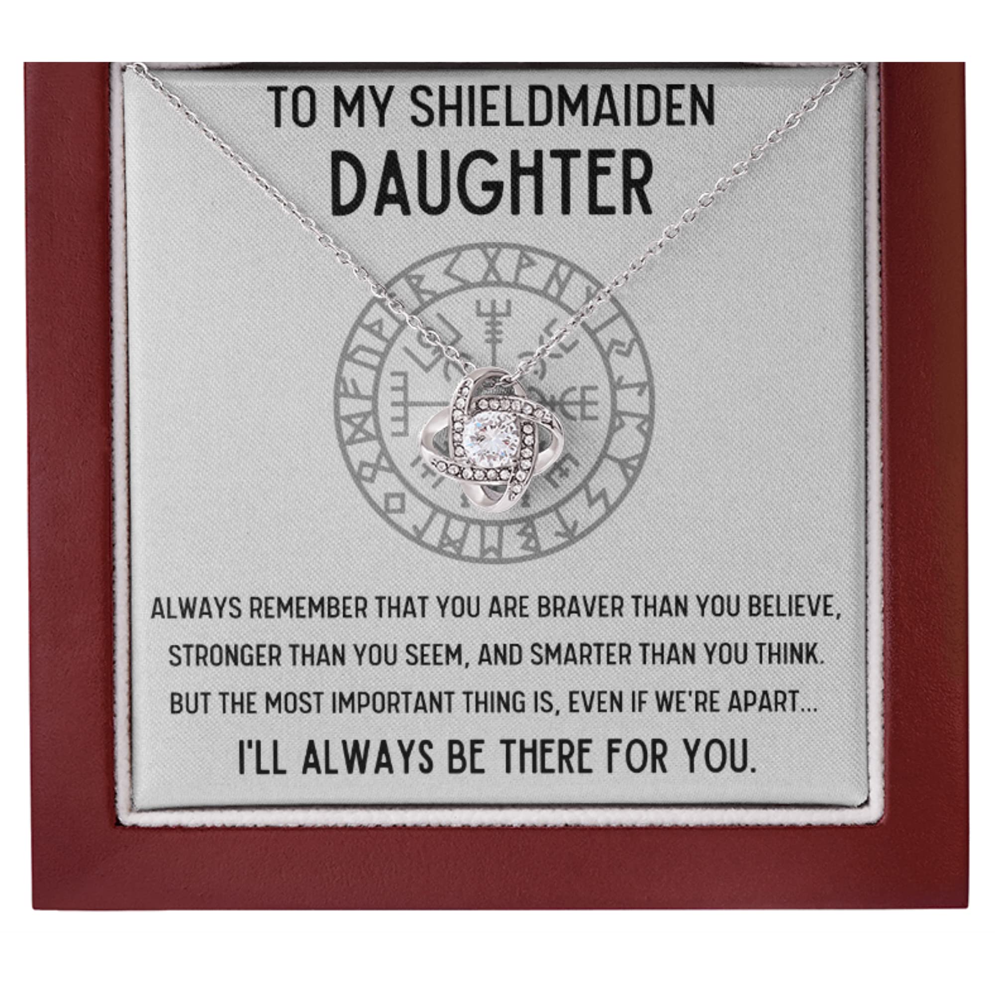 OC9 Viking Shieldmaiden Necklace for Women - Norse Jewelry Pendant with Gift Box & Message Card - Perfect for Birthdays, Anniversaries & Viking Lovers