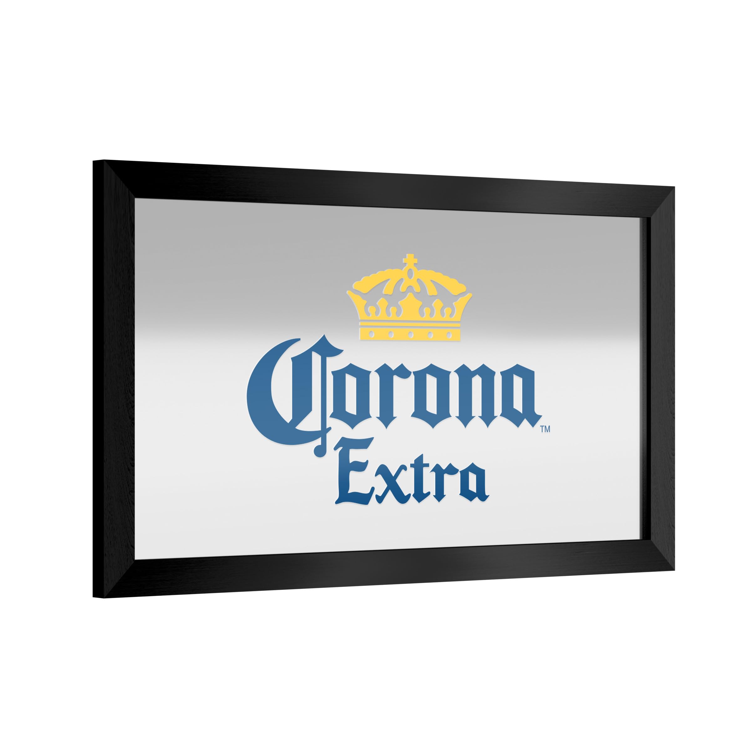 Corona Logo Black Framed Rectangle Wall Mirror - Ready to Hang for Home Bar, Game Room, Garage or Pub Decor - Perfect for Sports Bars, Man Caves & Basement Hangouts