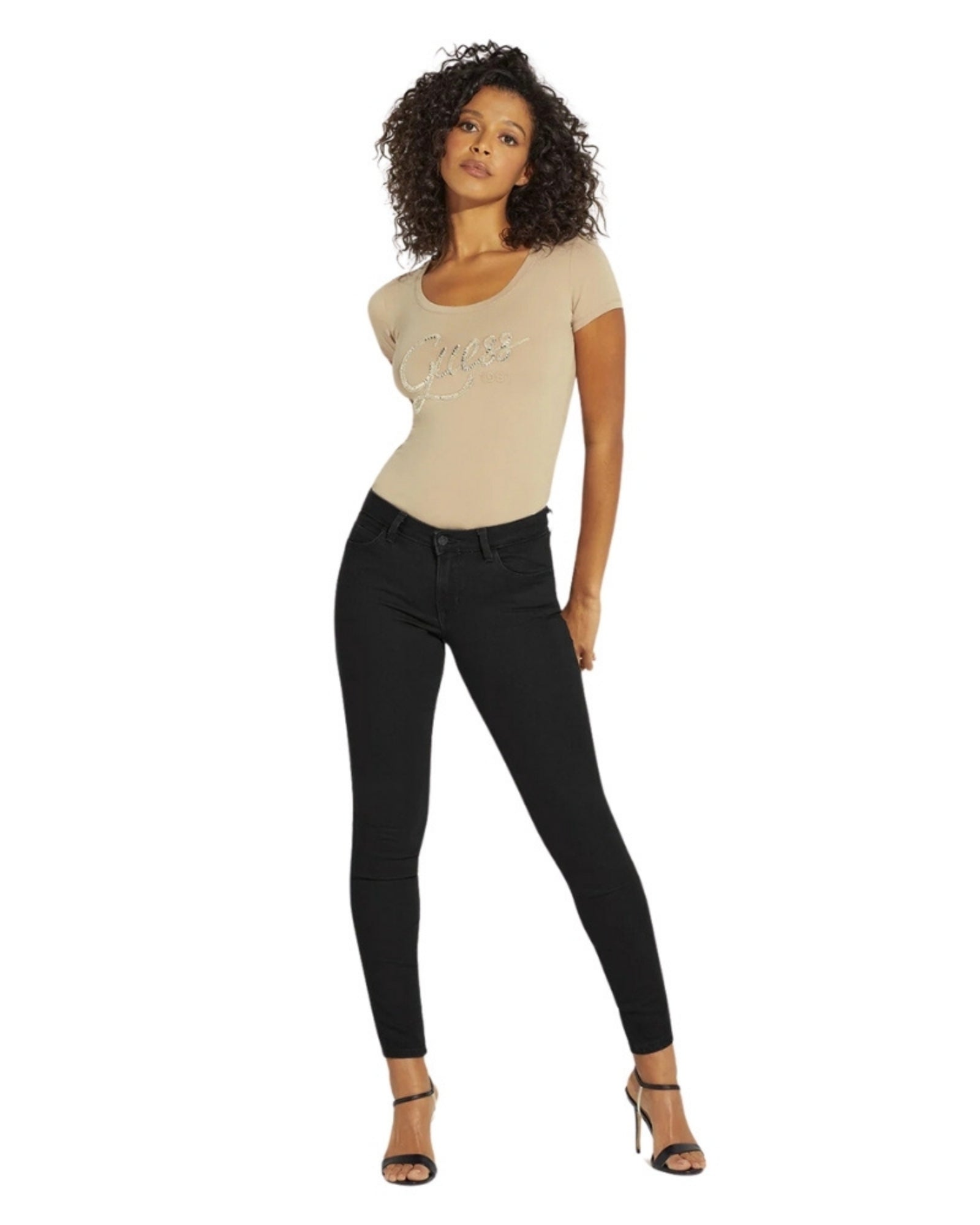 Vintage 1981 High Rise Skinny Jeans for Women - Carrie Black Wash Distressed Denim Pants | Perfect for Casual Outfits, Night Out & Retro Fashion