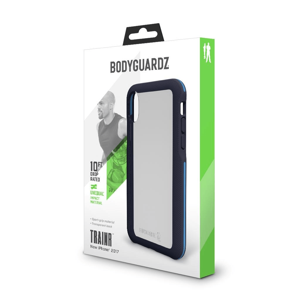 BodyGuardz TRAINR Protective Case for iPhone X/XS - Navy Blue | Slim & Durable Phone Cover for Workouts, Running & Outdoor Activities