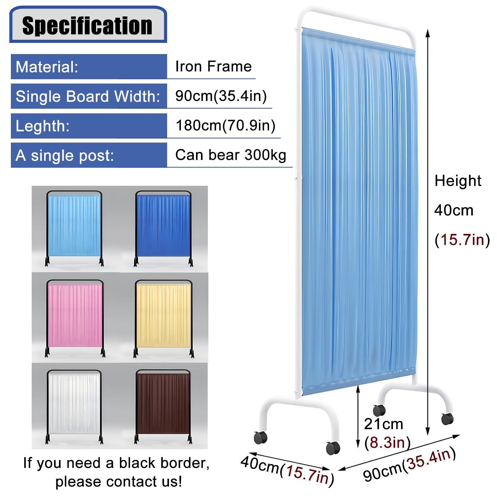 Portable Folding Privacy Screen - 3ft to 15ft Adjustable Medical Room Divider for Hospitals, Clinics & Salons | Yellow 2-Panel (180cm) | Perfect for Patient Privacy, Office Partitions & Event Spaces