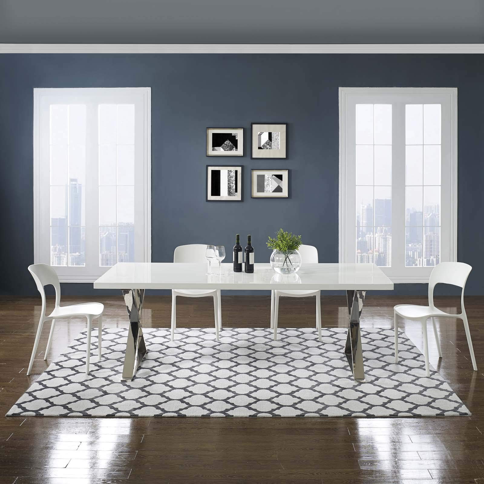 Modern Contemporary Living Room Area Rug - Soft Fabric Carpet in Multi-Gray Shades for Lounge, Bedroom & Home Decor