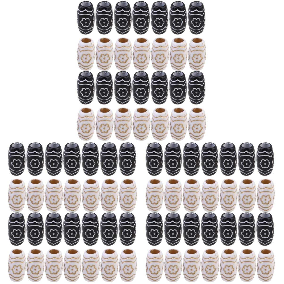 COHEALI 60Pcs Wooden Braiding Beads for Hair - 3pcs Braided Wigs Set with Hair Tube Beads for Women & Men | Perfect for Protective Styles, Box Braids & Dreadlock Accessories