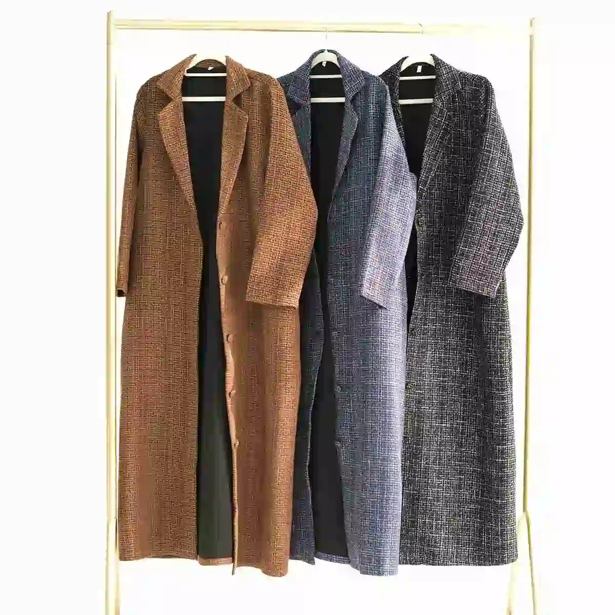 Stylish Winter Fall Tweed Thick Open Abaya Dress Coat for Women - Perfect for Modest Fashion, Cold Weather & Special Occasions