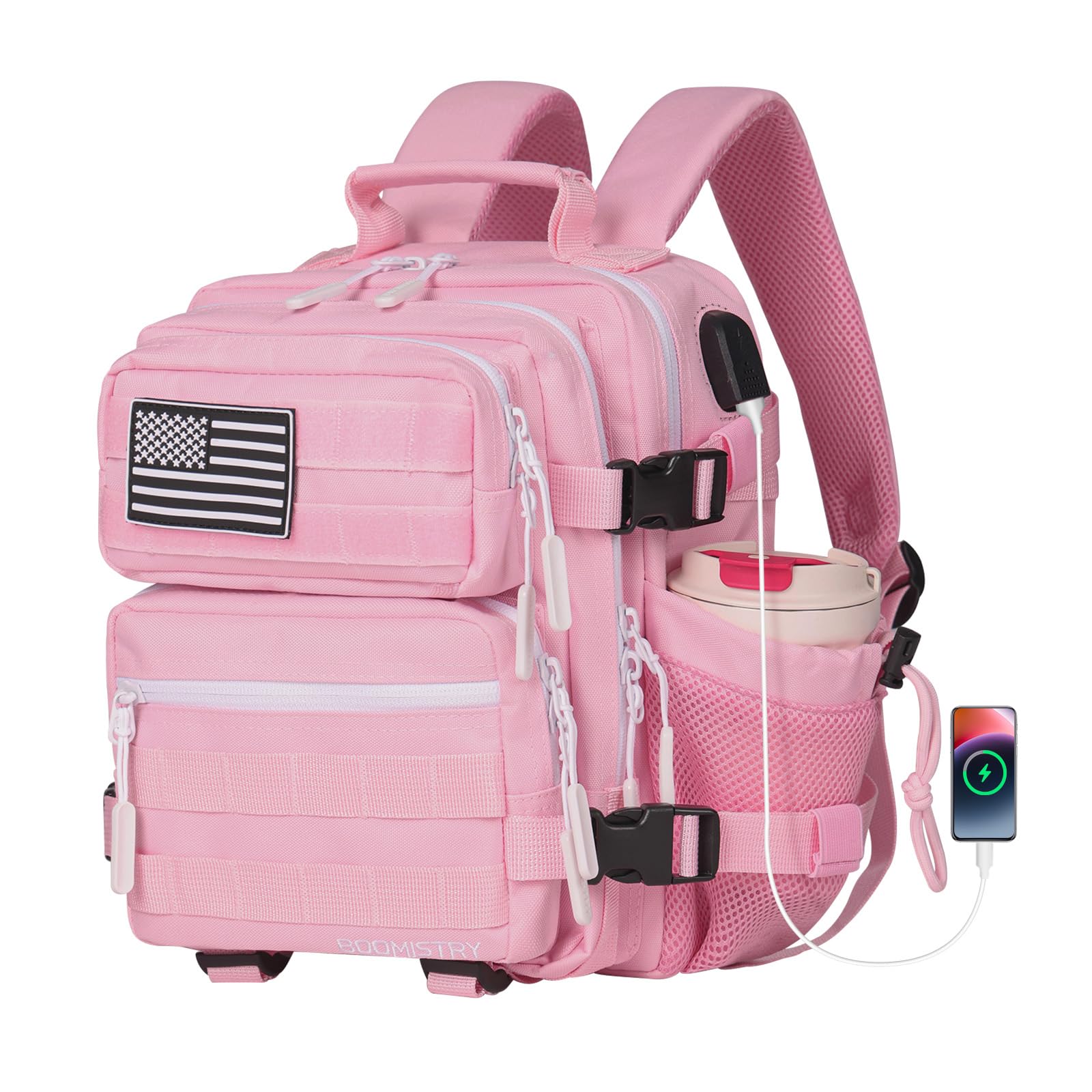 15L Mini Tactical Backpack for Women - Lightweight Military Backpack for Gym, Hiking, Travel & Everyday Use - Water-Resistant Small Tactical Daypack (Pink) - Perfect for Work, School & Outdoor Adventures