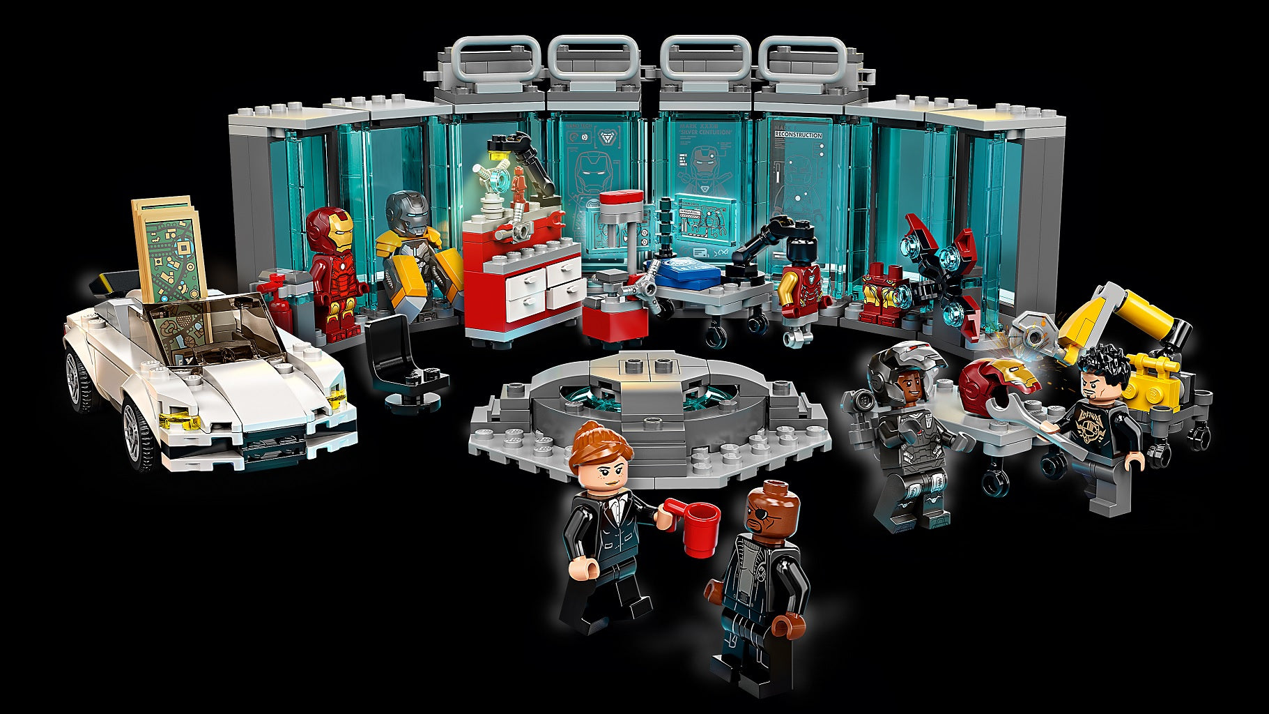 LEGO 76216 Marvel The Infinity Saga Iron Man Armory Building Kit - Collectible Superhero Toy for Kids & Adults - Perfect for Display & Play