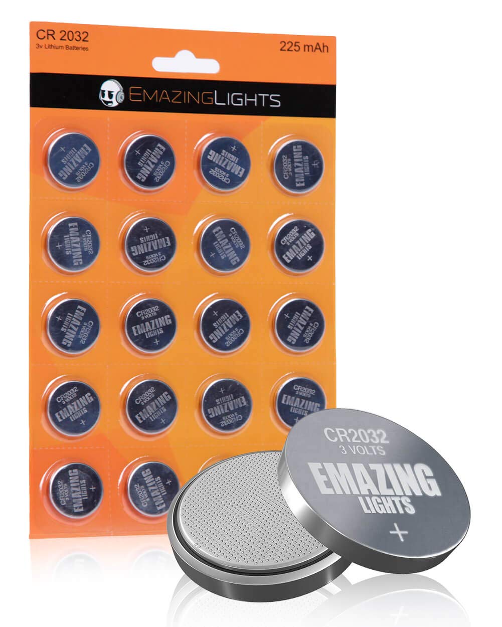 EmazingLights CR2032 3V Lithium Coin Cell Batteries - 20 Pack Button Batteries for Watches, Calculators, Key Fobs & Medical Devices
