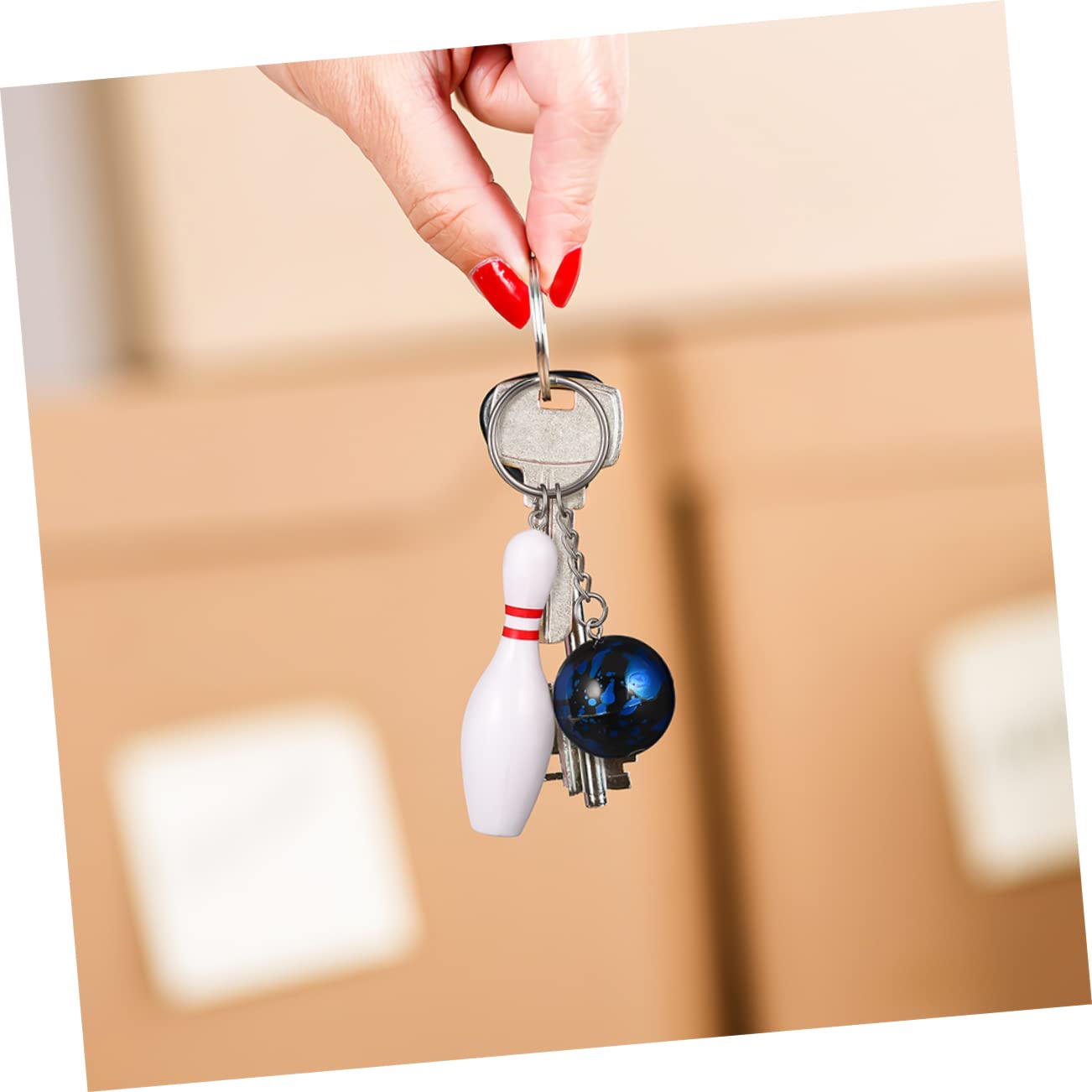 SKISUNO 36 Pcs Bowling Keychain Set - Cute Sports Theme Metal Key Rings for Keys, Bags & Gifts - Perfect for Bowling Enthusiasts, Party Favors & Team Sports Accessories