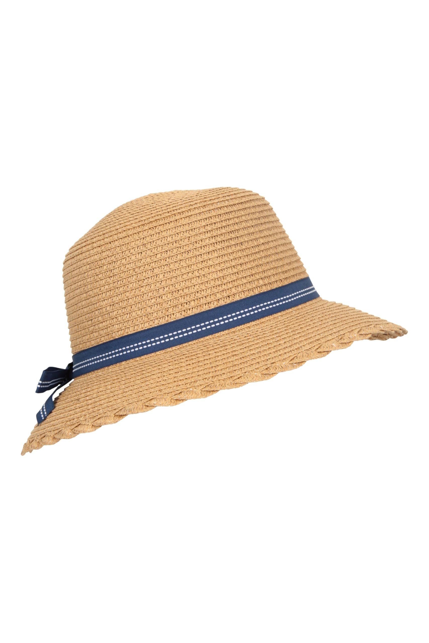 Mountain Warehouse Wide Brim Straw Sun Hat with Bow - UPF 50+ Sun Protection for Women, Gardening, Beach, Outdoor Activities
