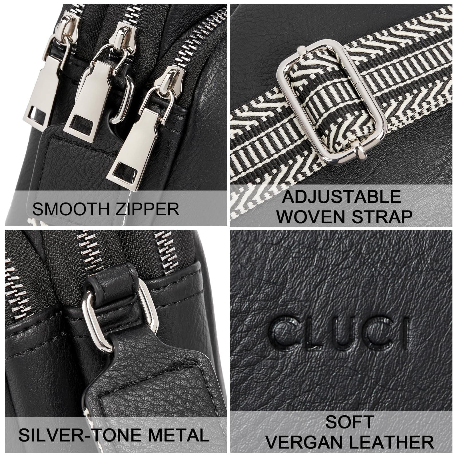 CLUCI Genuine Leather Small Crossbody Bag for Women - Stylish Shoulder Purse with Phone Pocket - Perfect for Travel, Shopping & Everyday Use