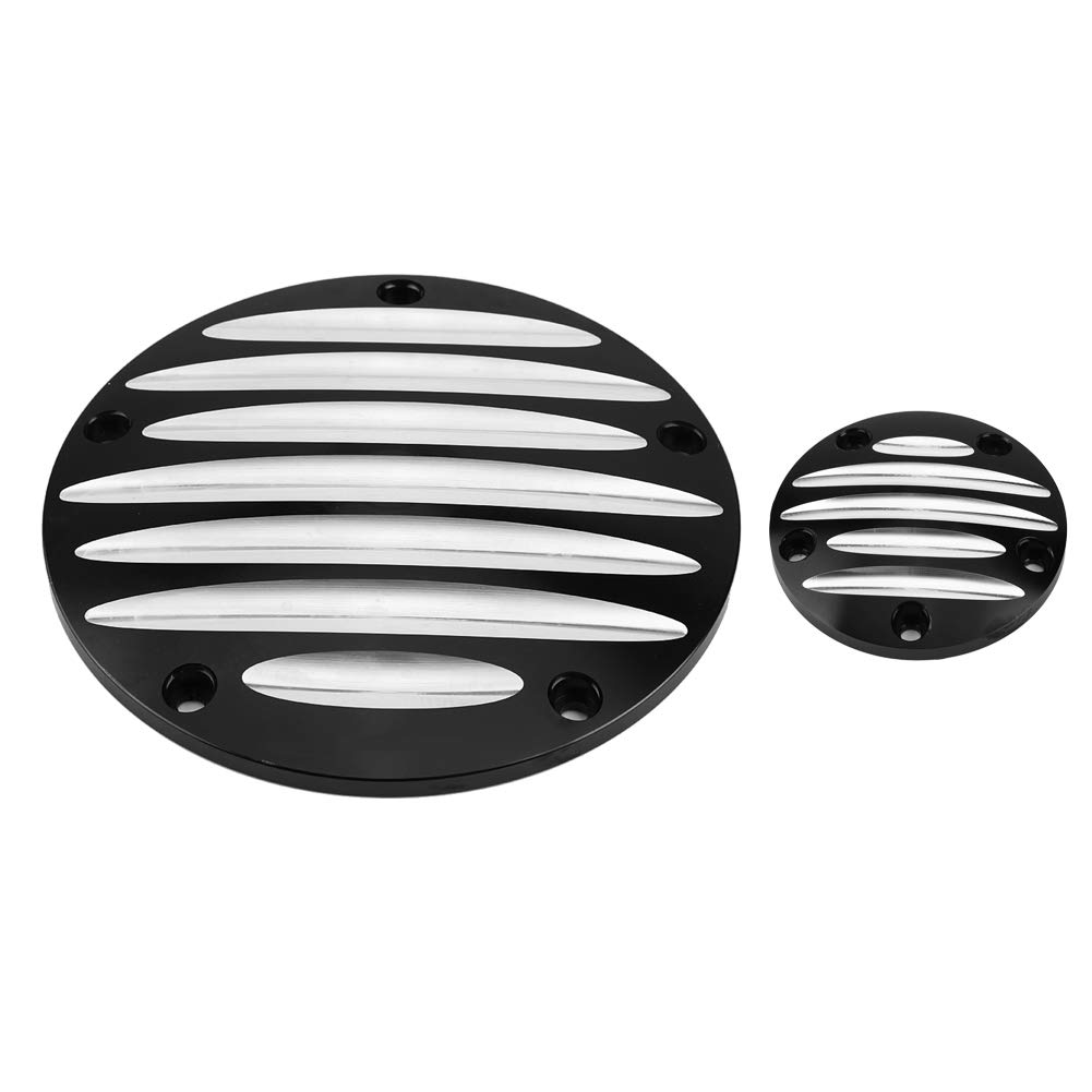 2Pcs CNC Aluminum Motorcycle Derby Timer Covers - Durable Timing Cover for Harley Davidson & Cruiser Bikes - Perfect for Engine Protection & Custom Bike Builds