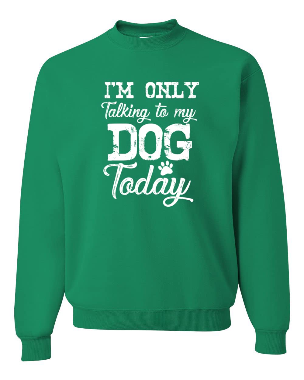 Wild Bobby 'I'm Only Talking to My Dog Today' Funny Dog Lover Graphic Sweatshirt for Men & Women - Cozy Unisex Pullover for Dog Owners, Pet Lovers, Casual Wear