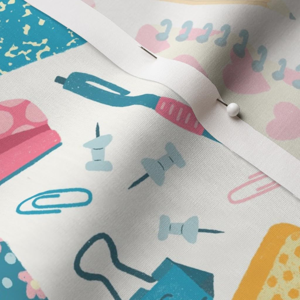 Cute Fun School Girly Education Notebooks Pencil Printed Cotton Poplin Fabric Fat Quarter - Perfect for Sewing, Shirting, Quilting, Dresses, Apparel & DIY Crafts - Ideal for Back-to-School Projects, Kids Clothing & Home Decor