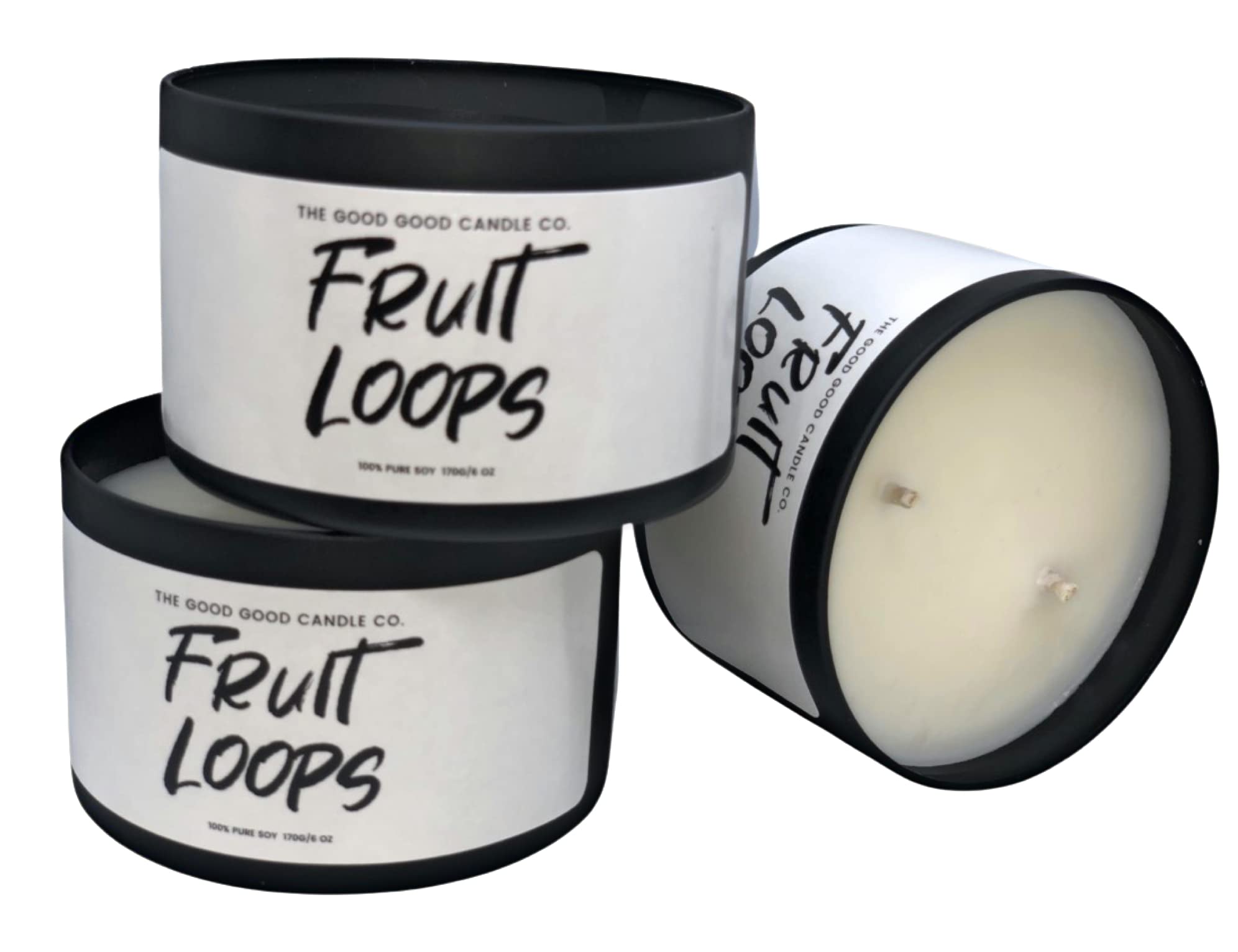 6oz Premium Soy Candle by Good Good Candle & Bath Co. - Fruit Loops Scented Candle for Home, Relaxation & Gifts | Long-Lasting Fragrance for Bedroom, Bathroom & Office