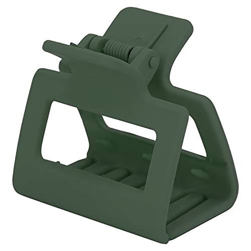 Durable Plastic & Resin Hair Jaw Clips for Women - 5x5x3.4cm Matte Army Green Hair Clips for All Hair Types - Perfect for Updos, Ponytails & Everyday Styling