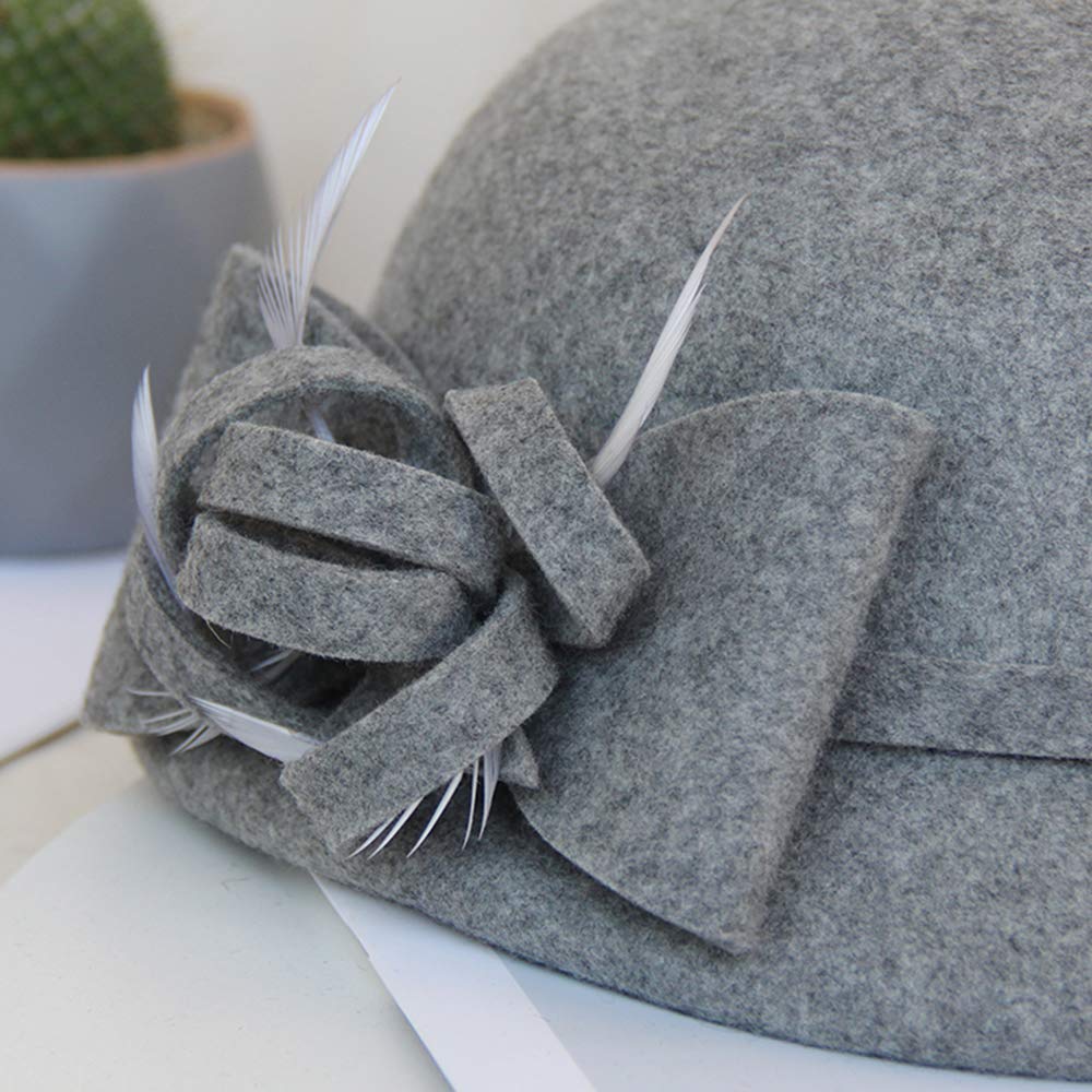 Z&X Women's Wool Felt Veil Fascinator Pillbox Hat - Winter Tea Party, Church, Derby & Wedding Hat with Flower Beret Design - Perfect for Formal Events, Bridal Accessories & Fashion Headwear