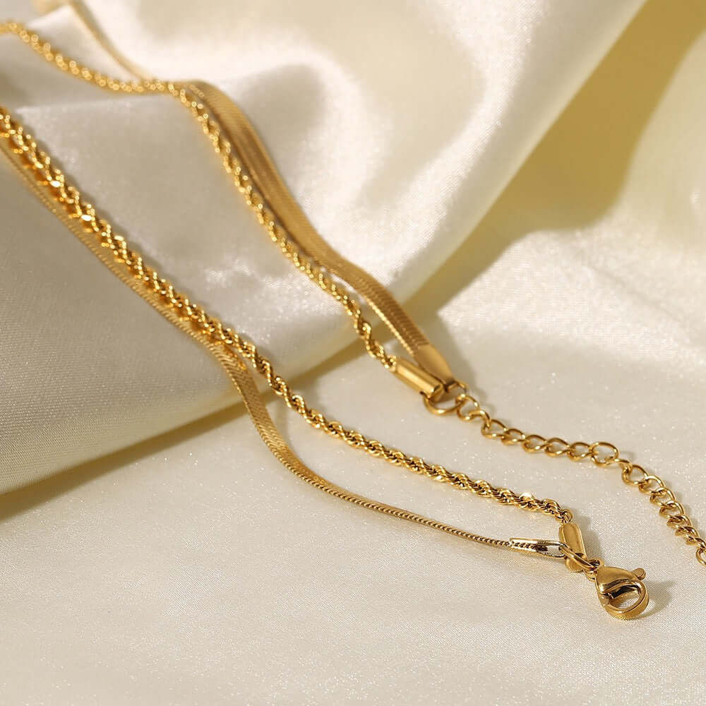 Layered Gold Snake Chain Necklace for Women - Elegant & Dainty Layering Jewelry - Perfect for Everyday Wear, Parties & Gifts | JDN083