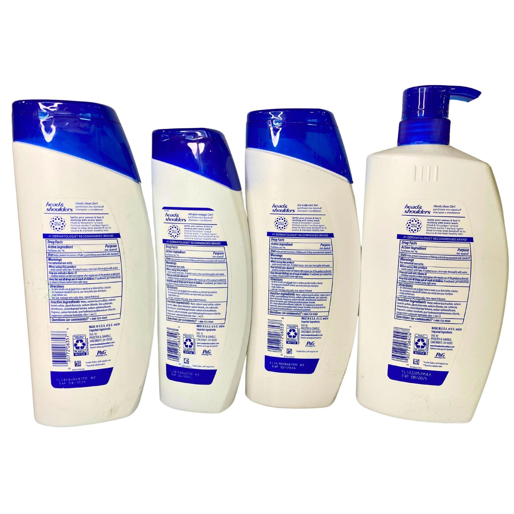 Head & Shoulders 2 in 1 Shampoo and Conditioner Combo Pack - 50 Pieces Assorted Scents & Sizes (Apple Fresh, Citrus Breeze, Ocean Lift) - Perfect for Salons, Gyms, Hotels & Travel Toiletries