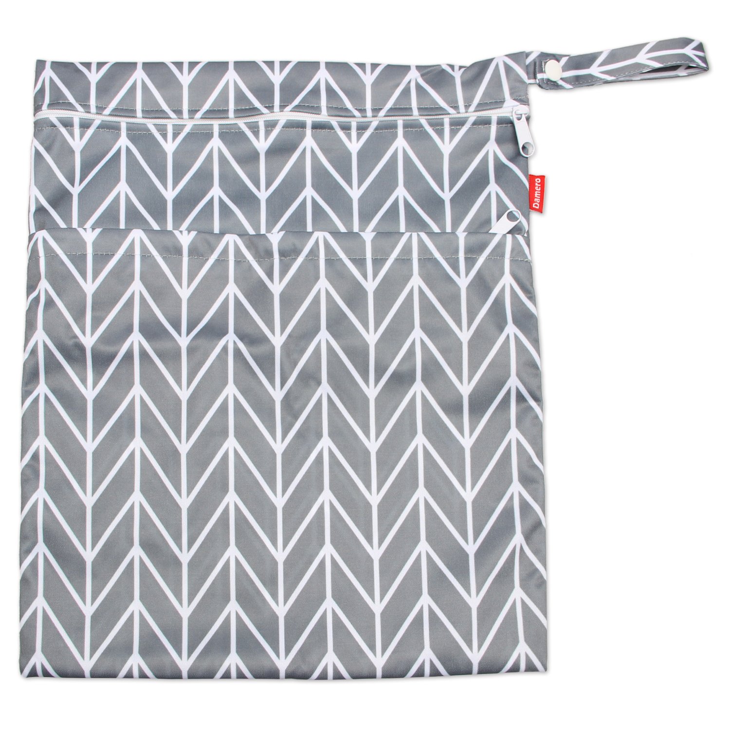 Damero 3-Piece Waterproof Wet Dry Bag Set with Handle - Perfect for Travel, Cloth Diapers, Pumping Parts, Swimsuits & Baby Clothes - Compact & Portable for On-the-Go Parents (Gray Arrows Design) - Ideal for Daycare, Beach Trips & Gym Use