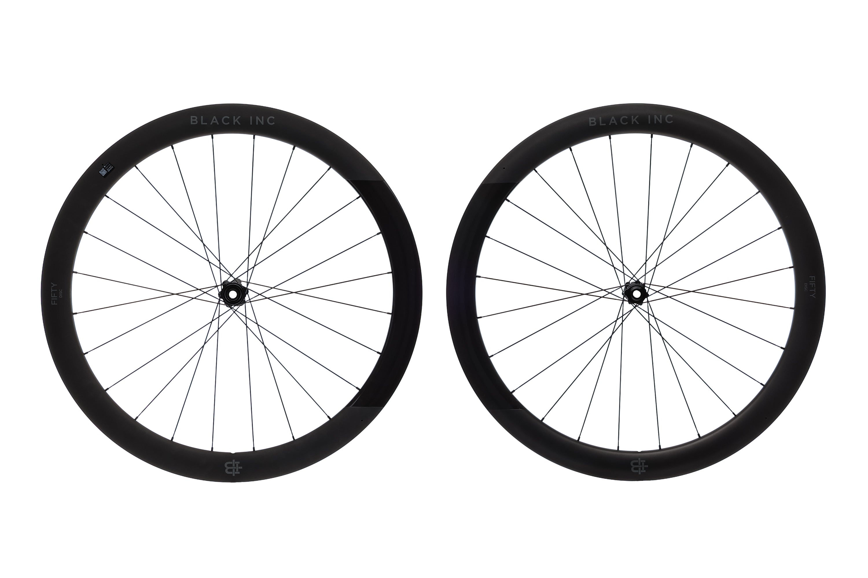 Black Inc Fifty Disc Carbon Tubular 700c Wheelset - Lightweight High-Performance Road Bike Wheels for Racing & Endurance Cycling