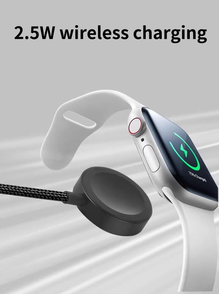 100W 4-in-2 USB Multi Port Fast Charging Cable 10FT Long, USB-A/C to USB-C/Micro/Wireless Charger for iPhone 16-11, Apple Watch 1-9, Samsung Galaxy S24-21, iPad Air/Pro, Camera & More - Perfect for Home, Office & Travel Charging Needs (Black)