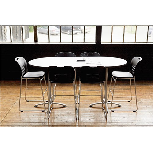Safco Vy Plastic Bistro Height Sled Base Chair 4295 - Lightweight Stackable Bar Stool for Kitchen, Cafe & Restaurant Dining - Perfect for Home, Office & Commercial Use
