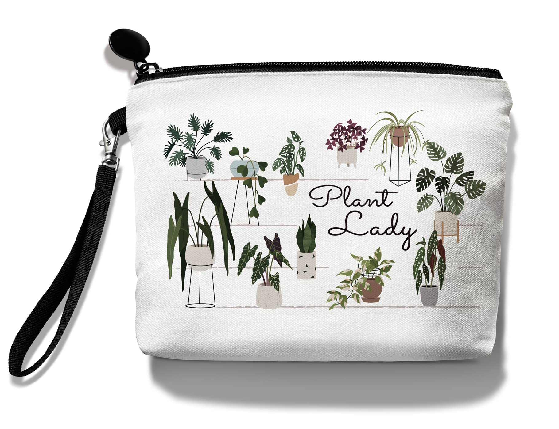 Stylish Plant-Themed Makeup Bag - Cute Cosmetic Pouch with Zipper Wristlet for Women | Perfect Travel Toiletry Organizer & Gift for Plant Lovers, Gardeners (Plant Lady) | Great for Daily Use, Travel, and Birthday Presents