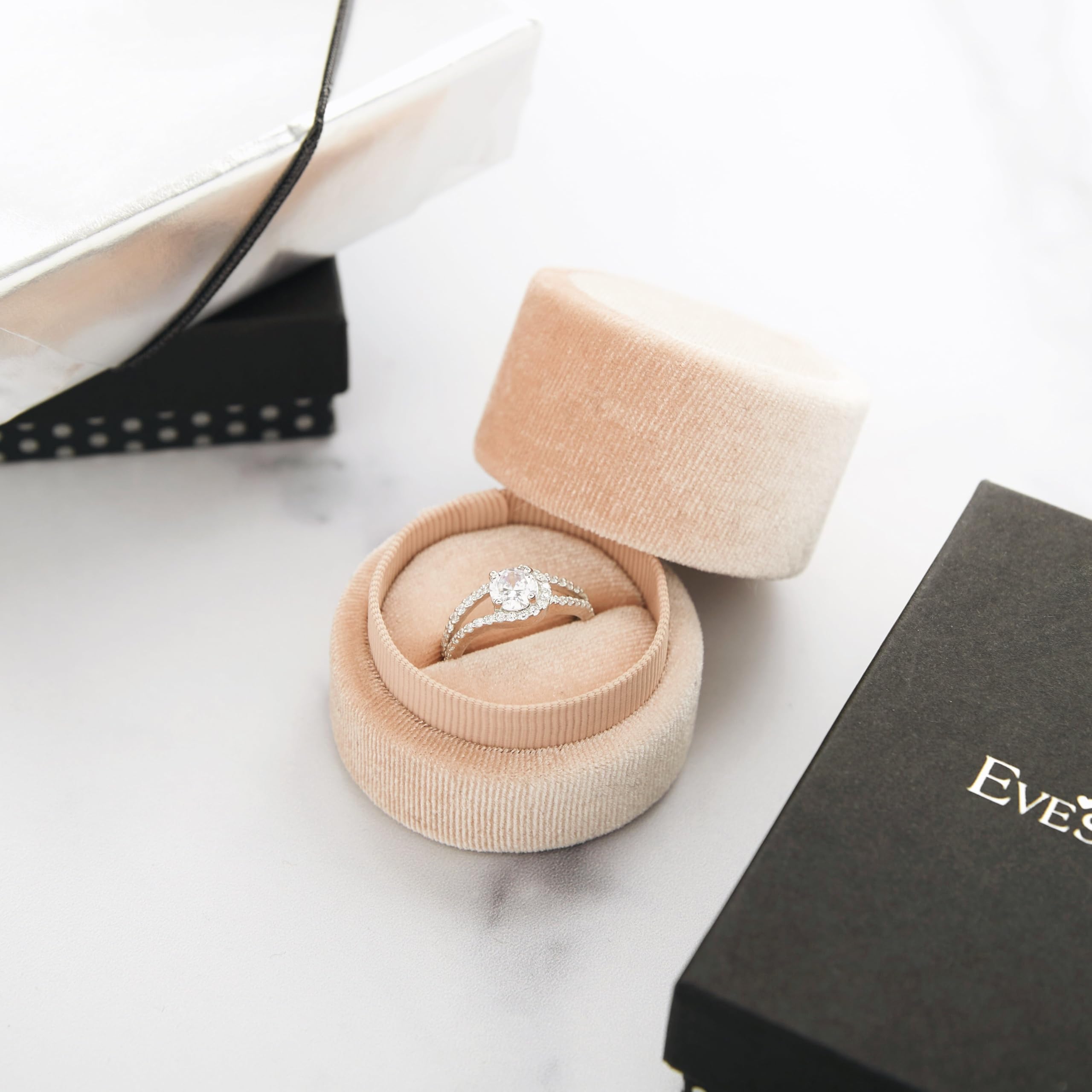 EVE'S ADDICTION Sterling Silver Brilliant Cut CZ Promise Rings for Women - Elegant Anniversary & Valentine's Day Gift for Her, Mom, Girlfriend - Perfect for Engagements, Weddings & Romantic Occasions