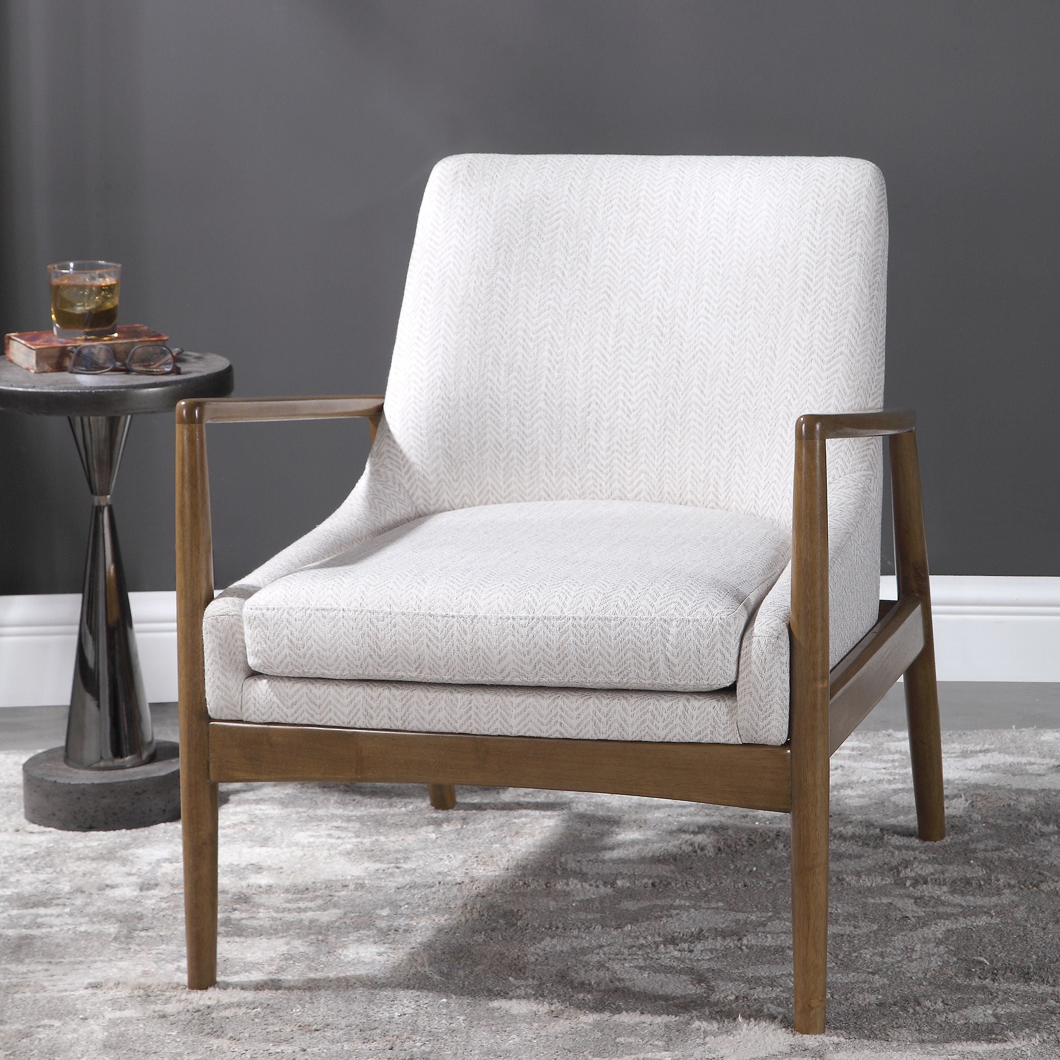 White Bev Accent Chair - Modern Upholstered Lounge Chair for Living Room, Bedroom, or Office - Perfect for Reading, Relaxing, and Adding Stylish Seating