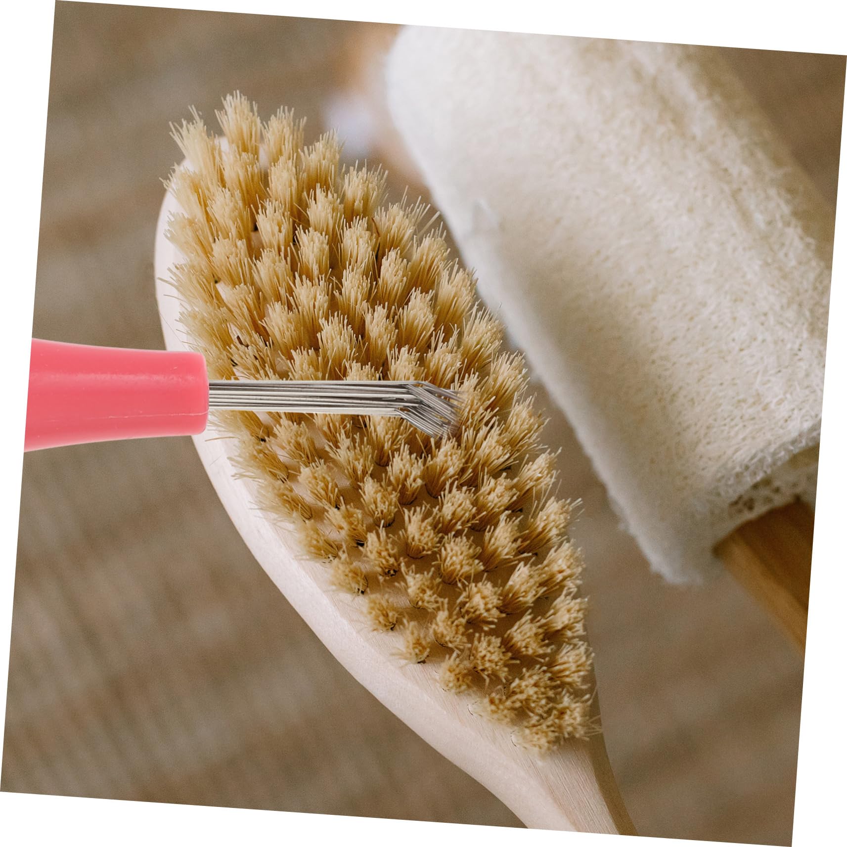 4Pcs Mini Hair Brush Cleaner Comb - Metal Wire Rake Cleaning Tool for Salon & Home - Detangling & Deep Cleaning for Curly, Straight & Wavy Hair - Perfect for Hotels, Travel & Personal Grooming Kits