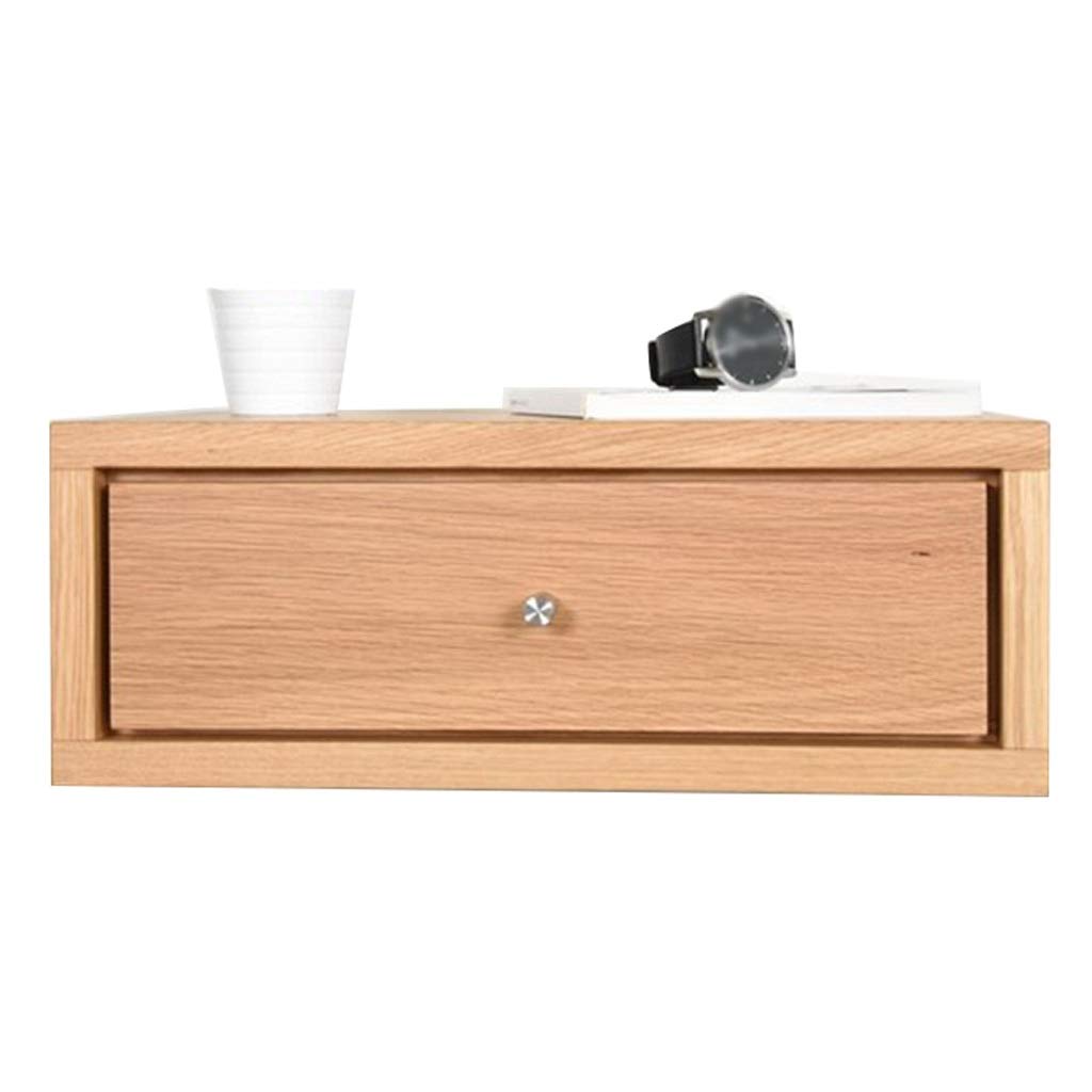 Nordic Floating Bedside Table - Wall-Mounted Nightstand with Drawer, Suspended Dressing Table & Space-Saving Shelf - Wood Color | Perfect for Small Bedrooms, Studio Apartments & Modern Home Decor
