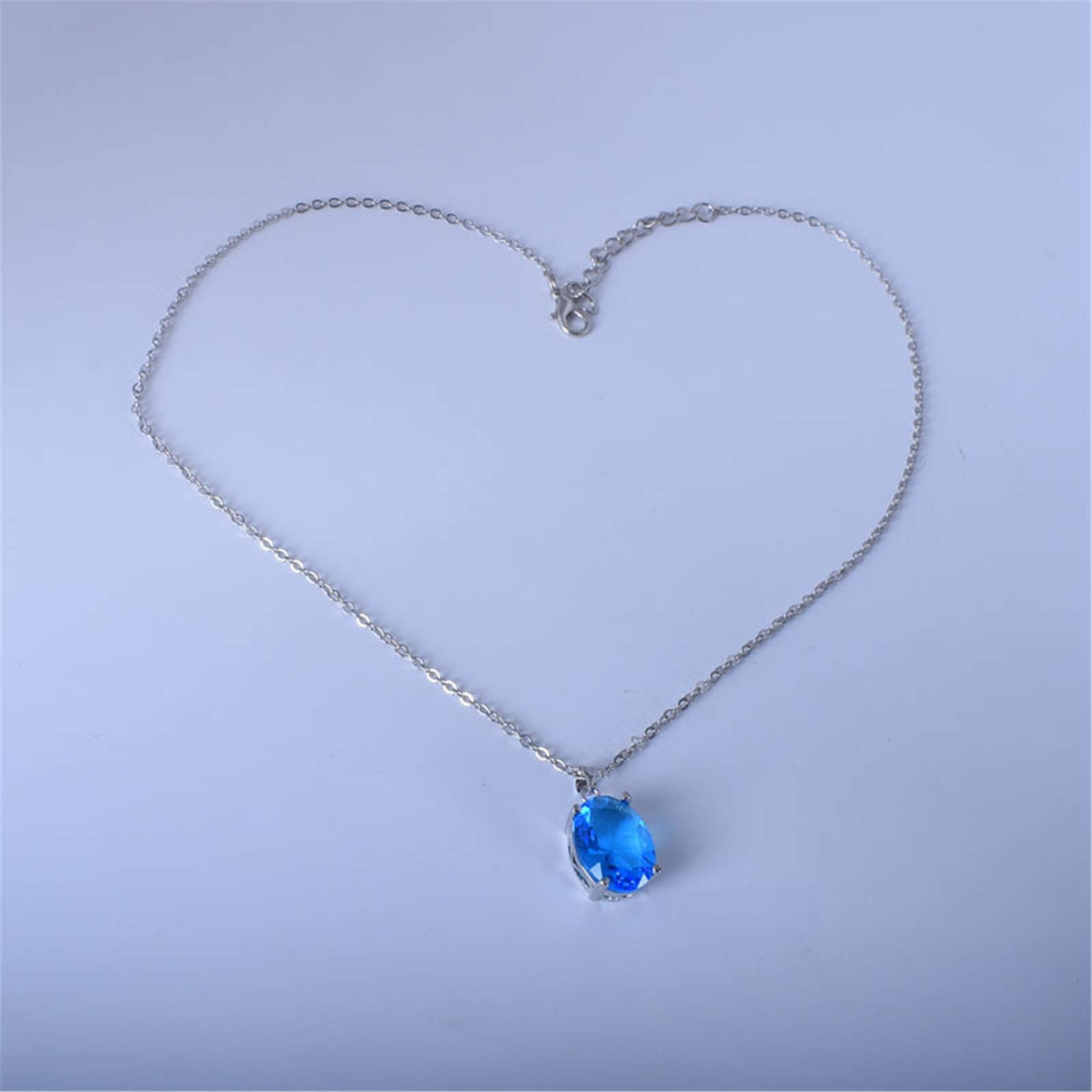 Elegant Sky Blue Crystal Pendant Necklace for Women - Natural Gemstone Fashion Jewelry, Perfect for Anniversary, Birthday & Christmas Gifts (One Size) | Ideal for Date Nights, Office Wear & Special Occasions