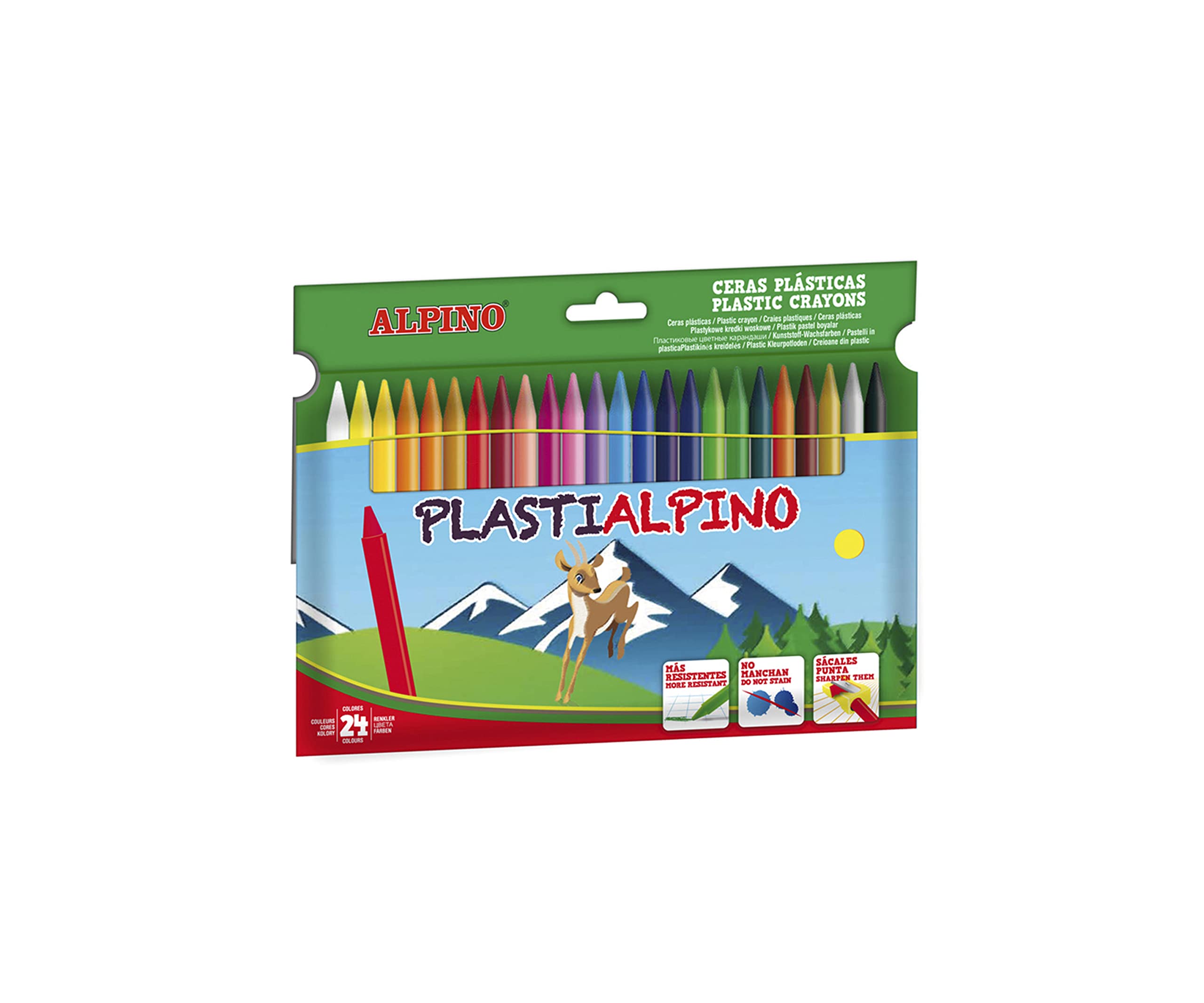 24-Pack Assorted Color Plastic Crayons for Kids - Durable & Non-Toxic Art Supplies for School, Home & Travel Drawing Activities