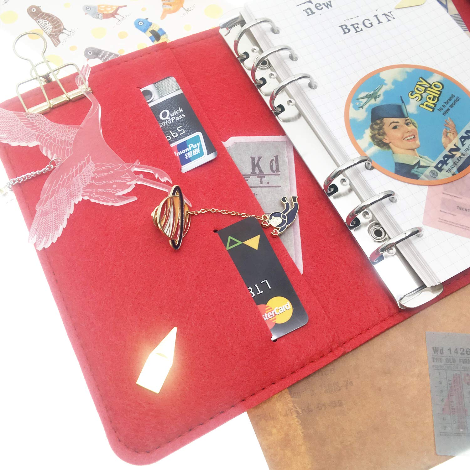 A6 Felt Binder Vermilion - Perfect for Office & School Supplies