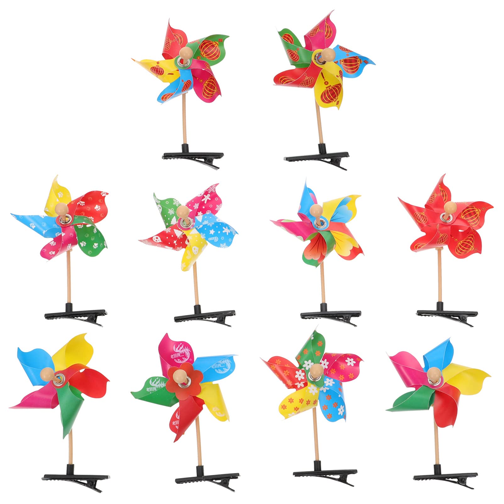 BESTOYARD 20pcs Cute Windmill Hair Clips - Colorful Hair Barrettes & Pins for Girls, Kids Birthday Party Hair Accessories (Random Colors) - Perfect for School, Parties, and Everyday Styling