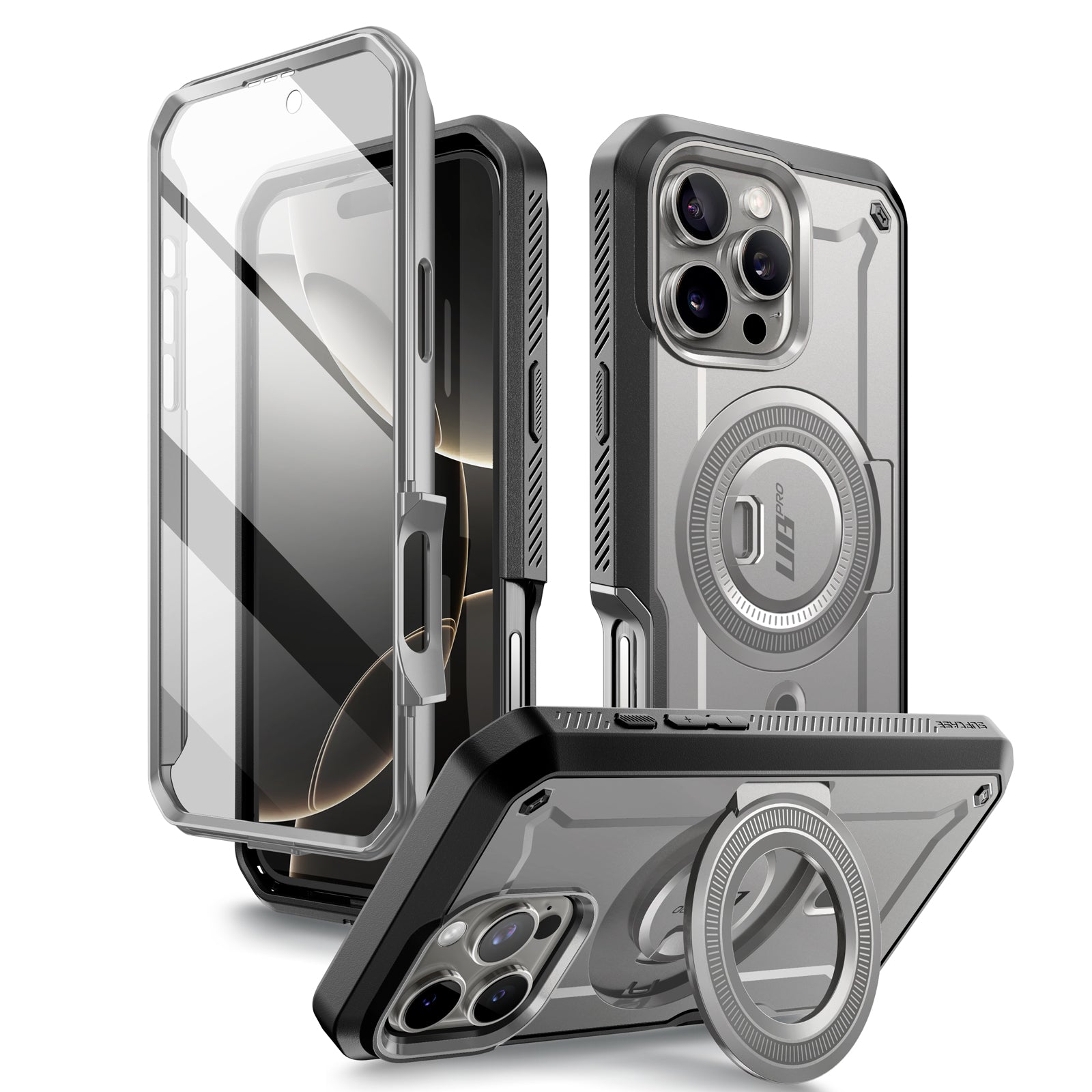 iPhone 16 Pro Max 6.9 Inch Unicorn Beetle Pro Mag Rugged MagSafe Case - Titan Gray | Shockproof Protective Cover for Outdoor, Travel & Daily Use