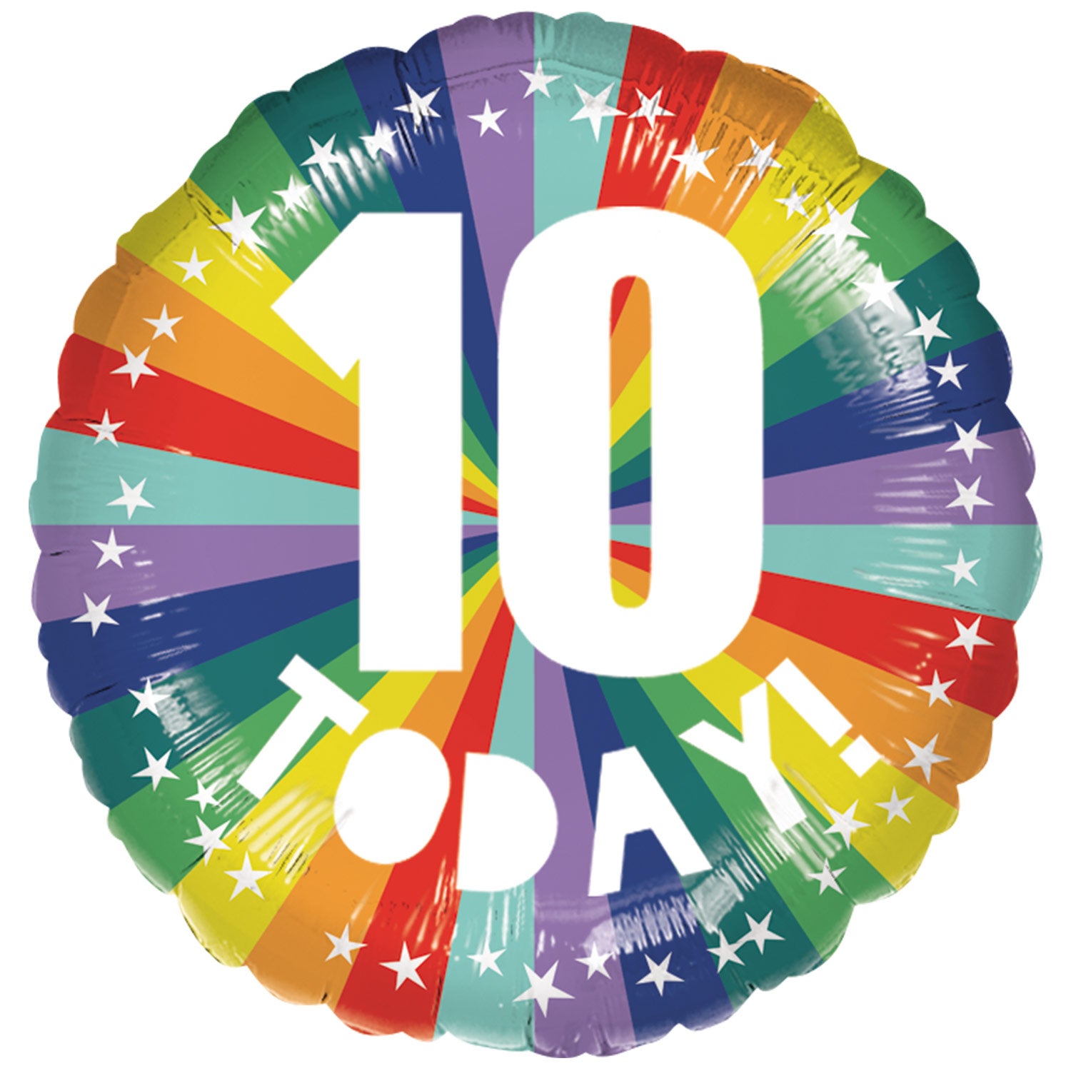 45cm Standard Rainbow 10 Today Foil Balloon - Birthday Party Decorations, Anniversary Celebration, Graduation Event, Baby Shower Supplies - Perfect for Indoor & Outdoor Decor