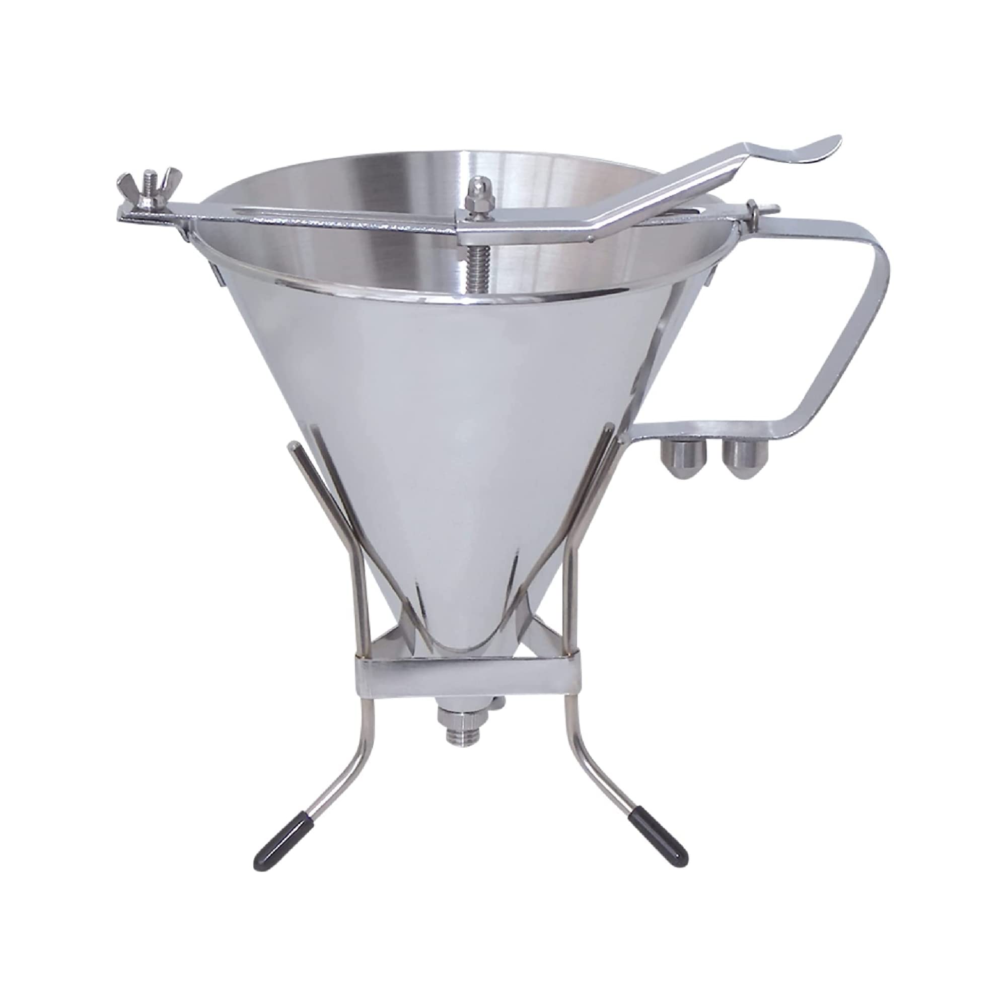 de Buyer KWIK PRO Piston Funnel - 2 Quart Stainless Steel Kitchen Funnel for Liquids & Sauces - Leakproof Design, Dishwasher Safe - Made in France - Perfect for Canning, Baking & Home Brewing