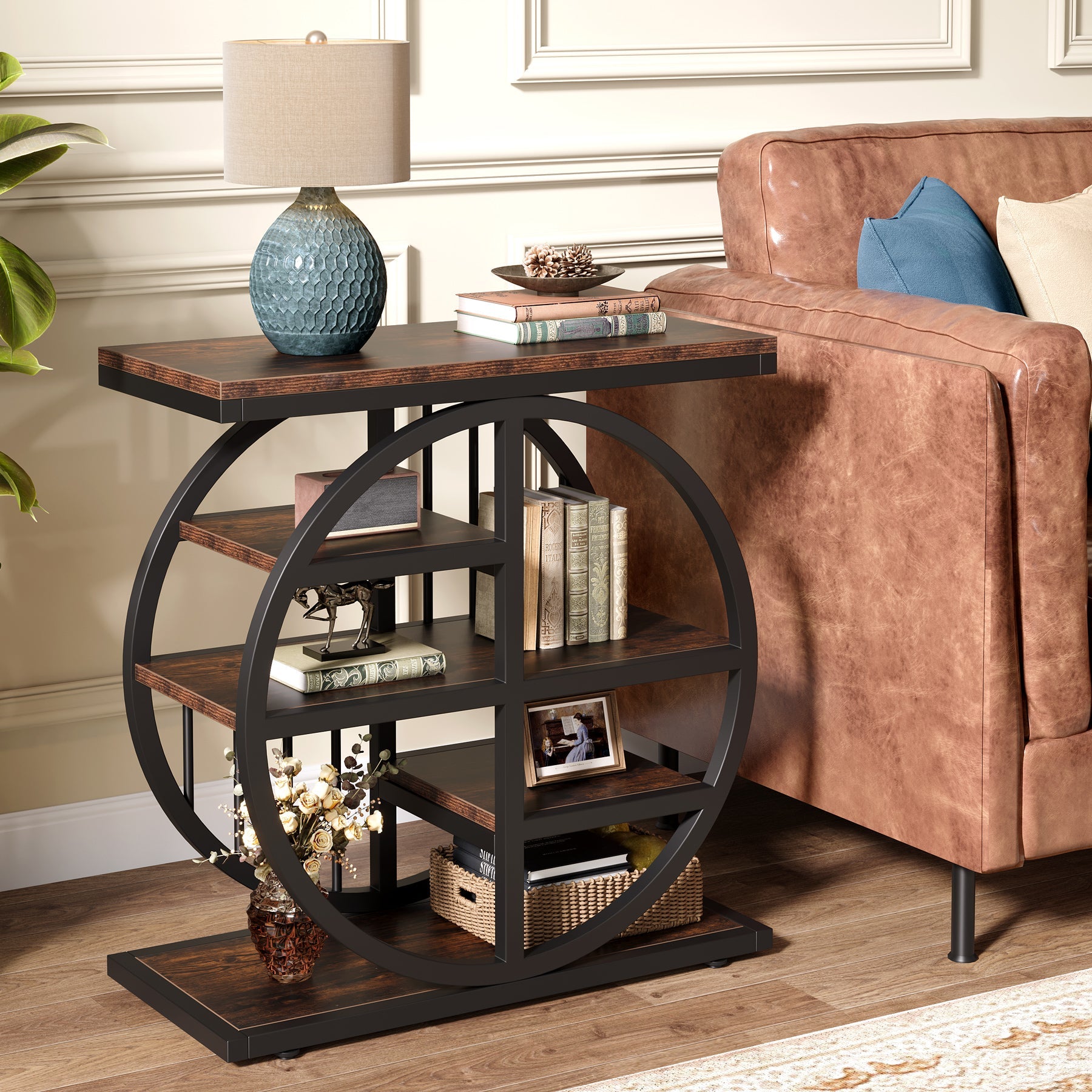 5-Tier End Table with 5 Shelves - Modern Side Table & Accent Table for Living Room, Bedroom, Office - Perfect for Storage, Display & Home Decor