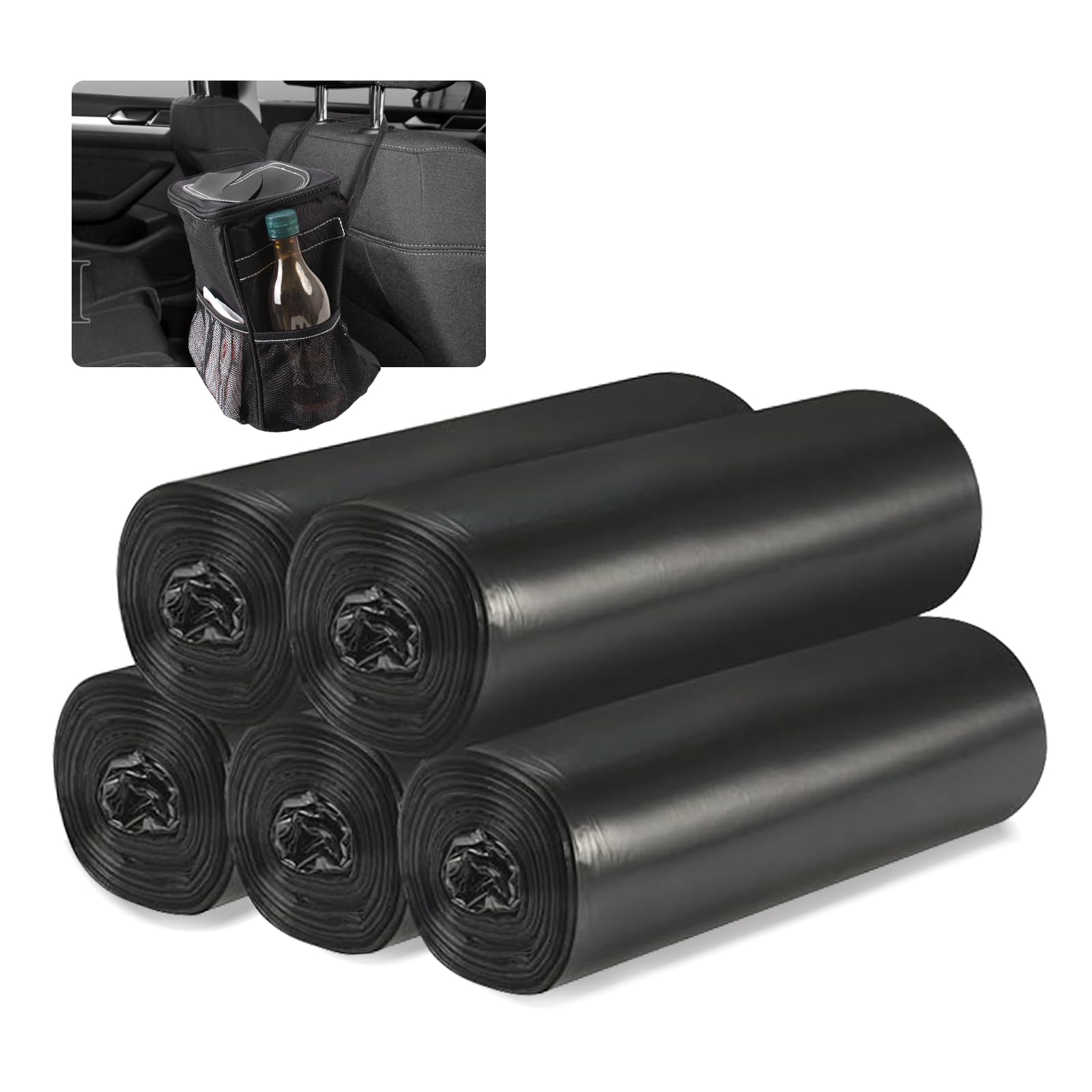 75-Pack Car Trash Can Bags - Leakproof Auto Garbage Bins for Sedan, SUV, Truck | Perfect for Road Trips, Commuting & Family Travel