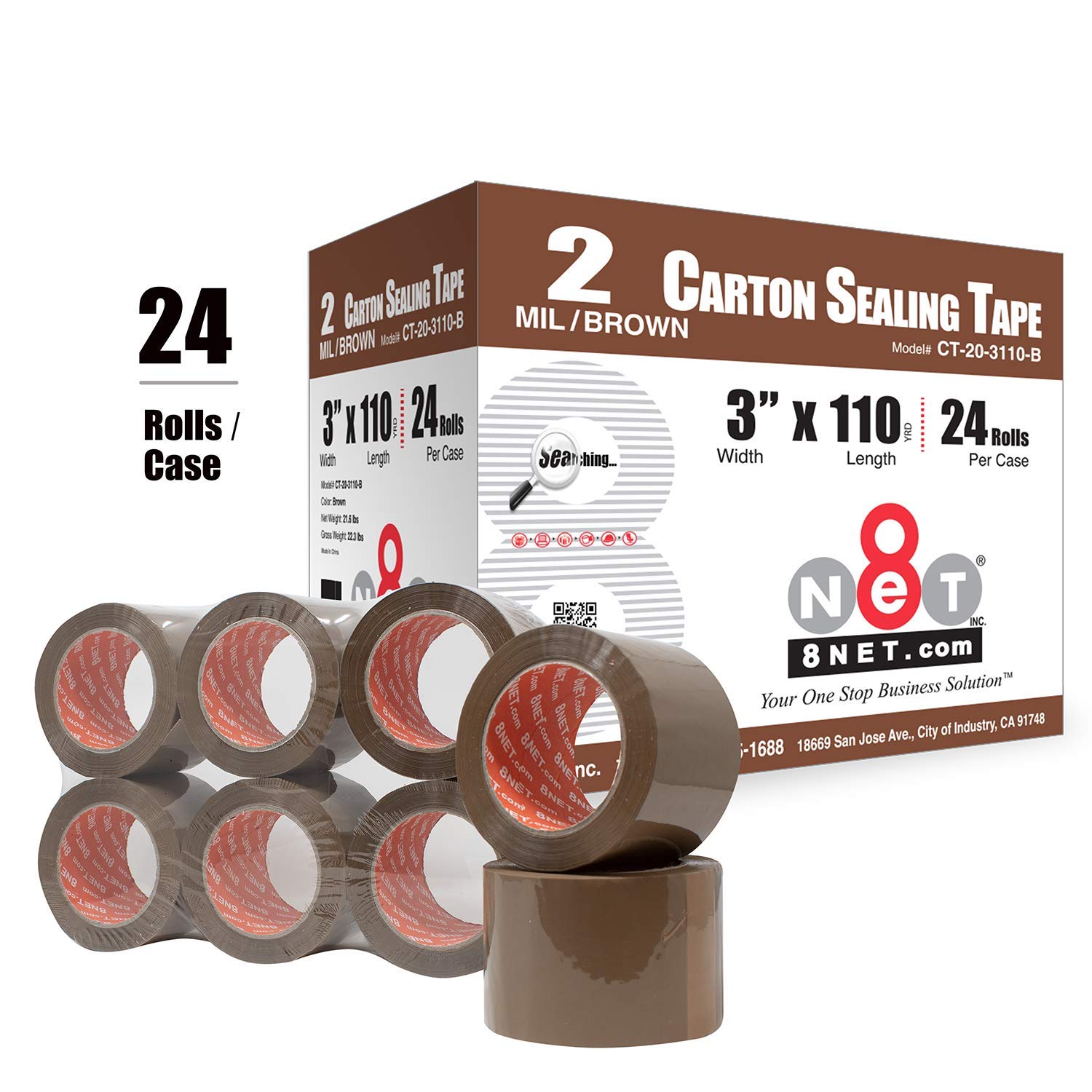 8NET Brown Packing Tape, 2.0 mil Thick 3