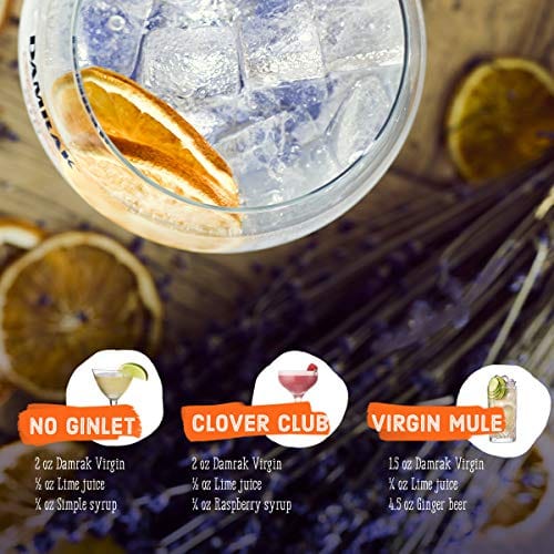DAMRAK VIRGIN 0.0 Non-Alcoholic Distilled Spirit | Premium Citrus-Forward Gin Alternative | Best for Crafting Delicious Mocktails & Alcohol-Free Cocktails | Perfect for Parties, Social Gatherings & Sober Lifestyle
